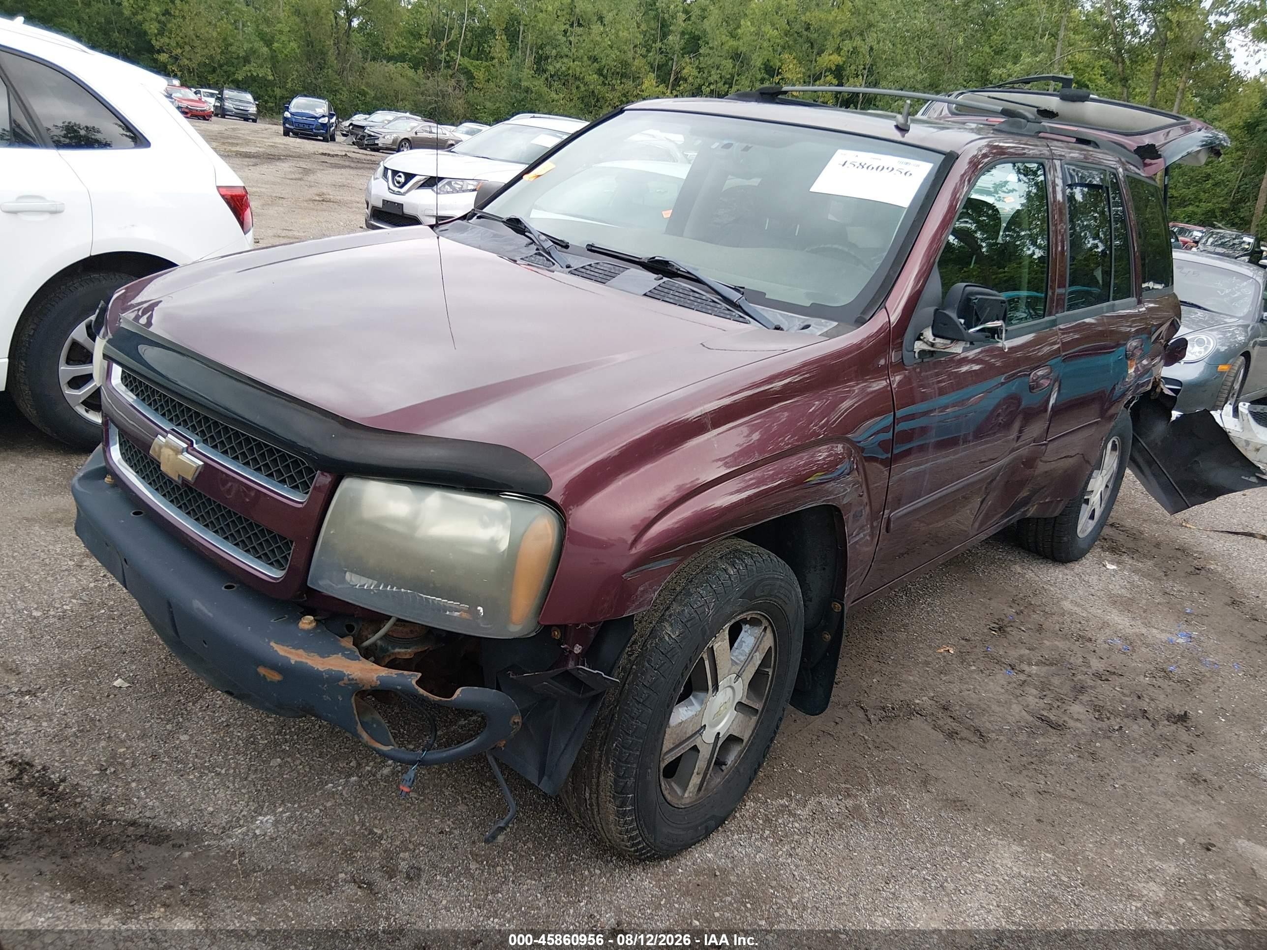 2007 Chevrolet Trailblazer Lt Burgundy vin: 1GNDT13S172241776