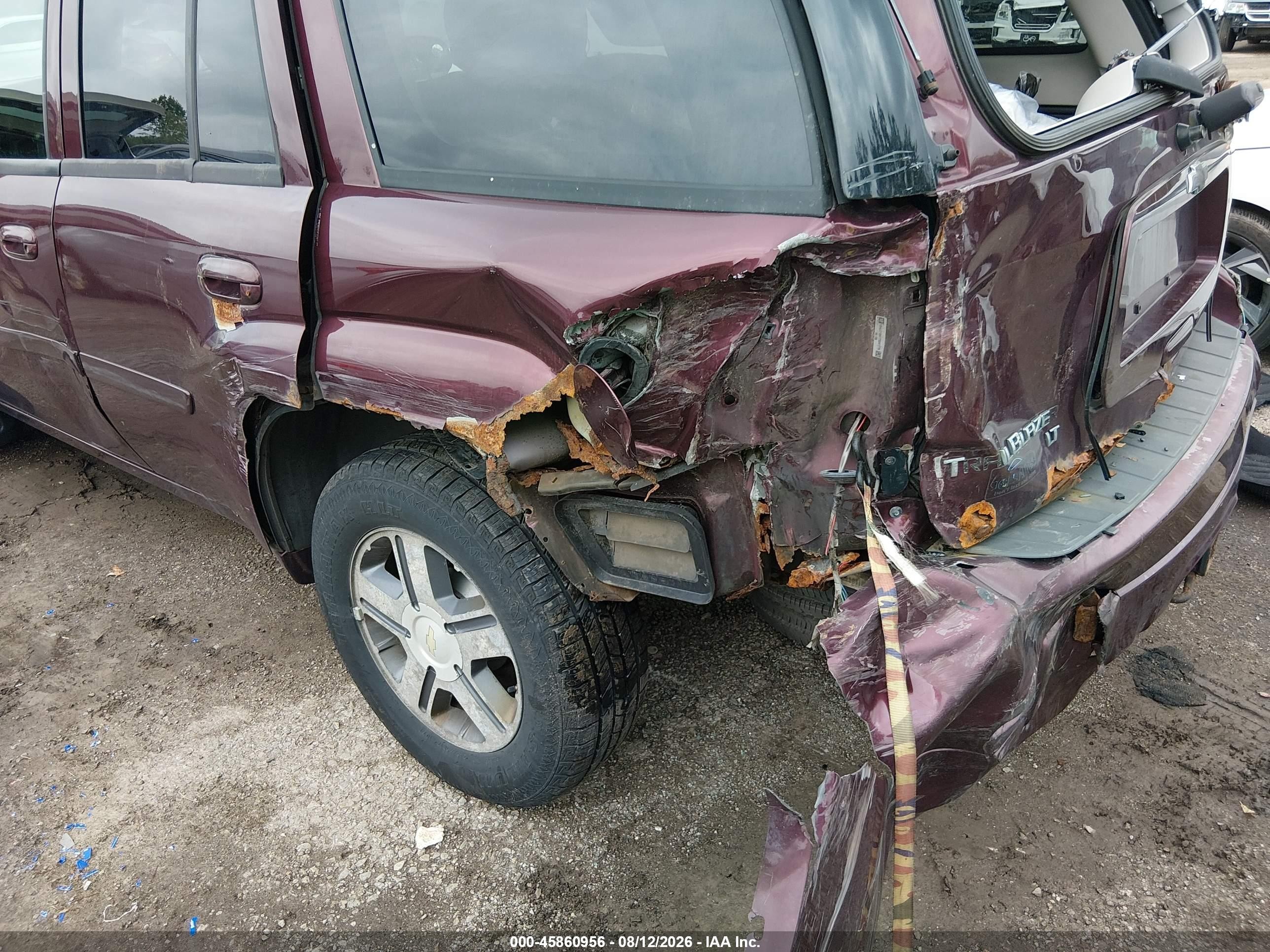 2007 Chevrolet Trailblazer Lt Burgundy vin: 1GNDT13S172241776