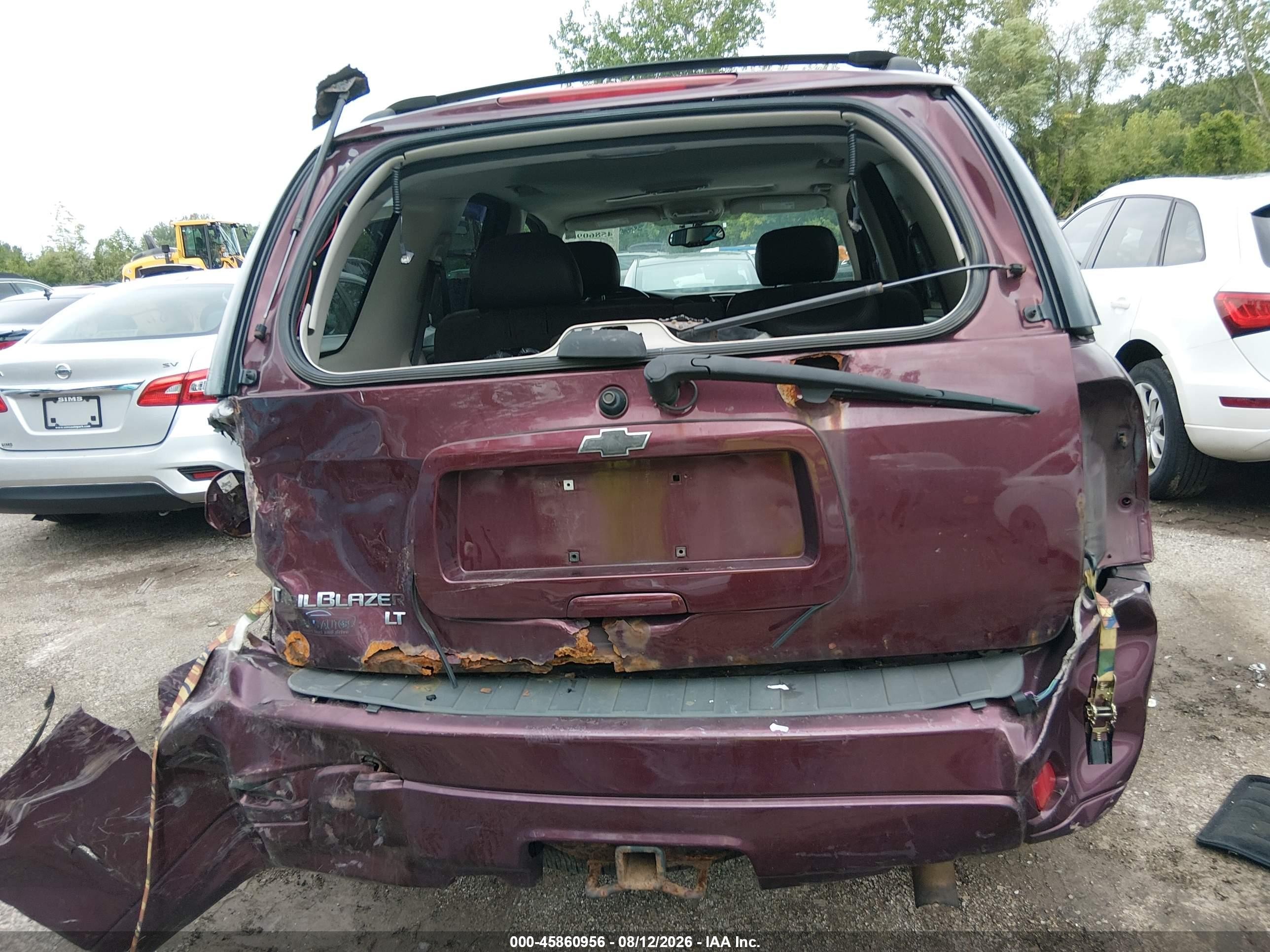 2007 Chevrolet Trailblazer Lt Burgundy vin: 1GNDT13S172241776