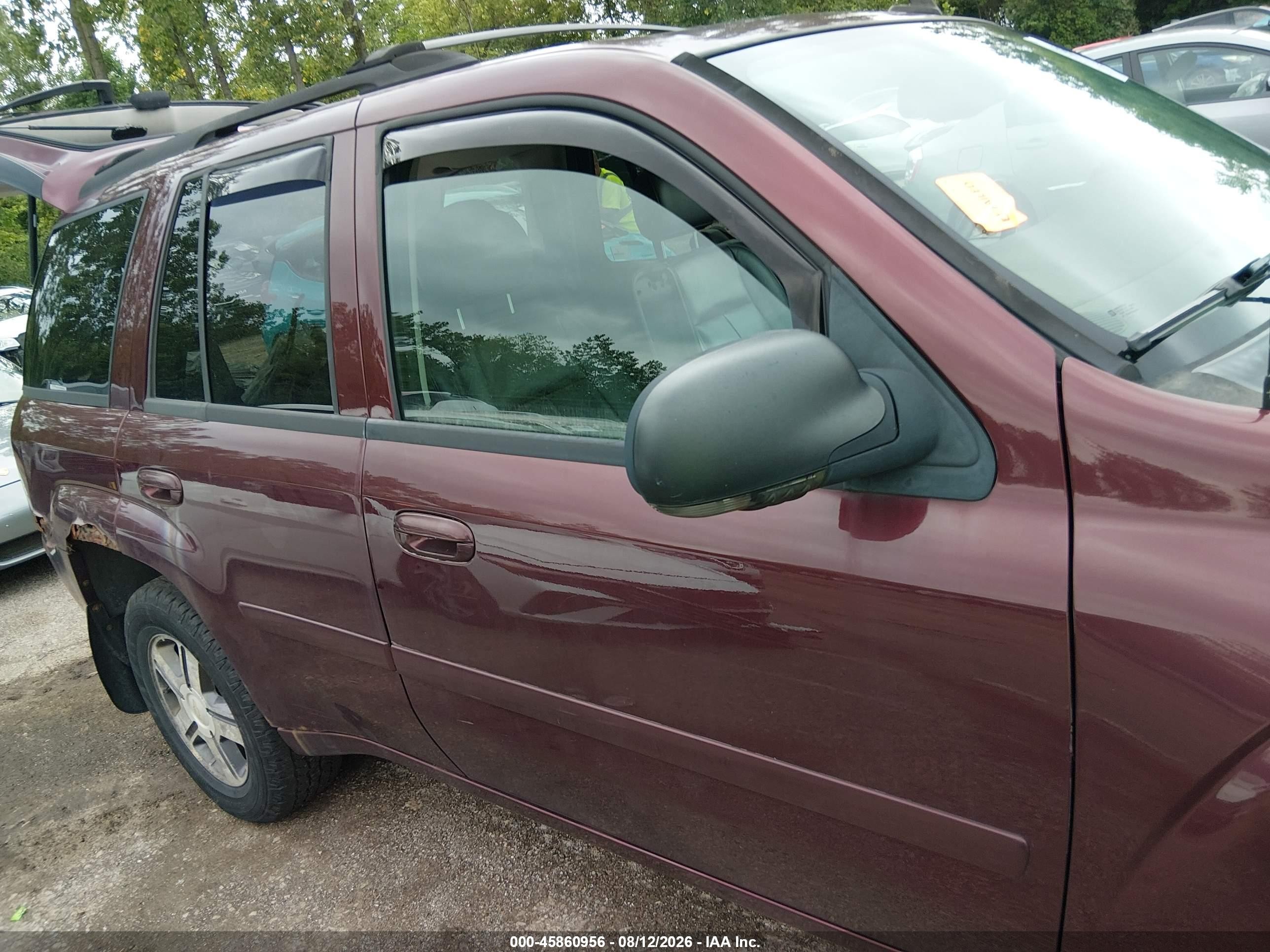 2007 Chevrolet Trailblazer Lt Burgundy vin: 1GNDT13S172241776