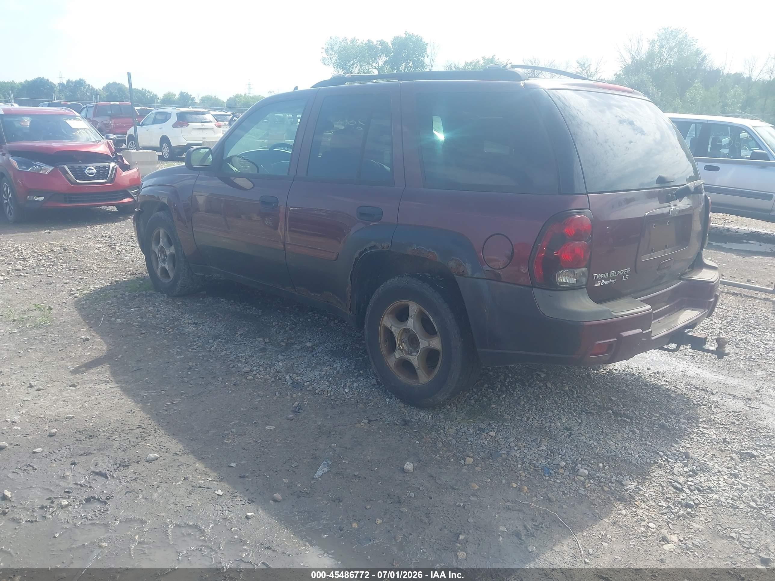 2007 Chevrolet Trailblazer Ls Purple vin: 1GNDT13S272116916