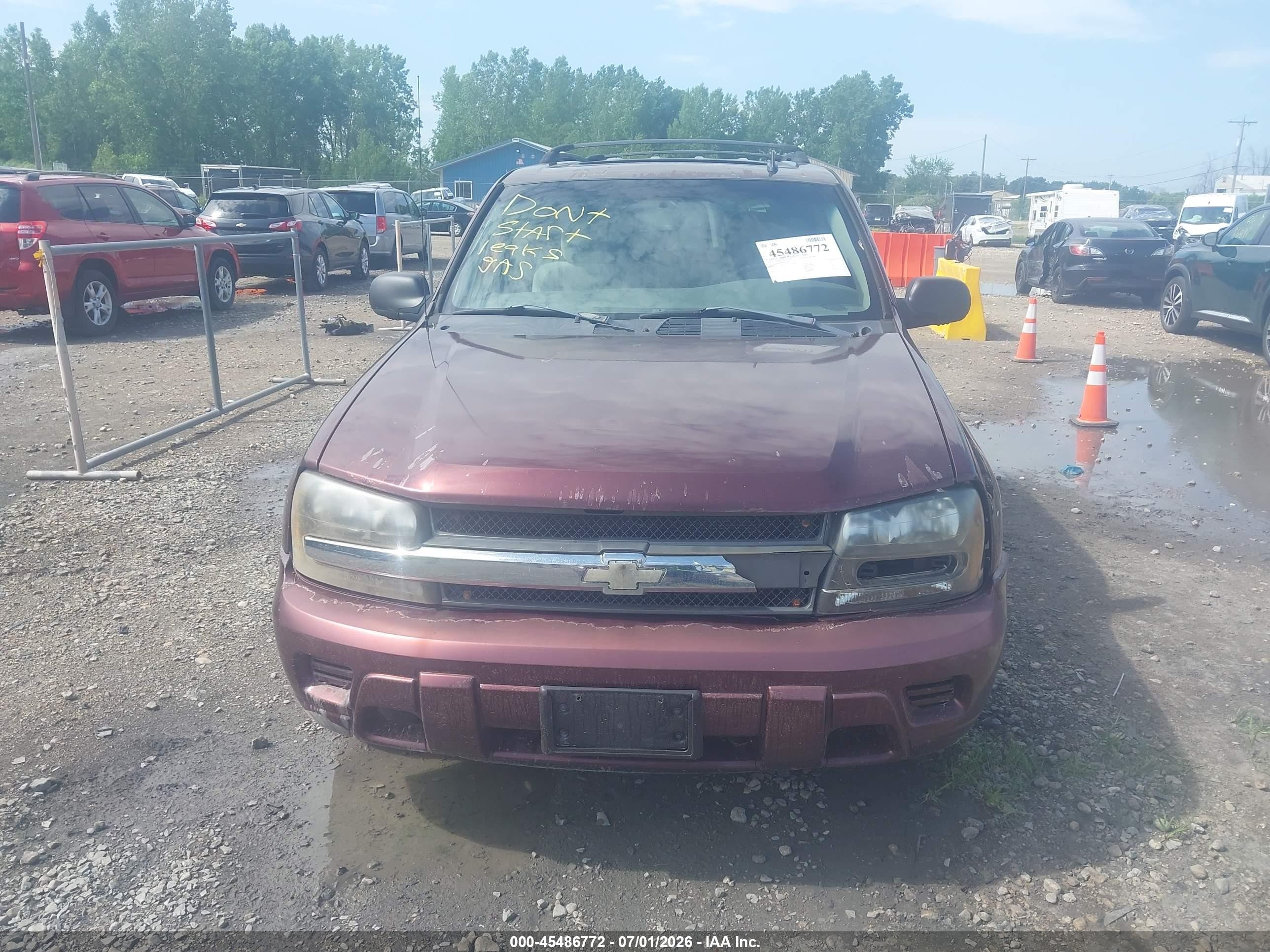 2007 Chevrolet Trailblazer Ls Purple vin: 1GNDT13S272116916