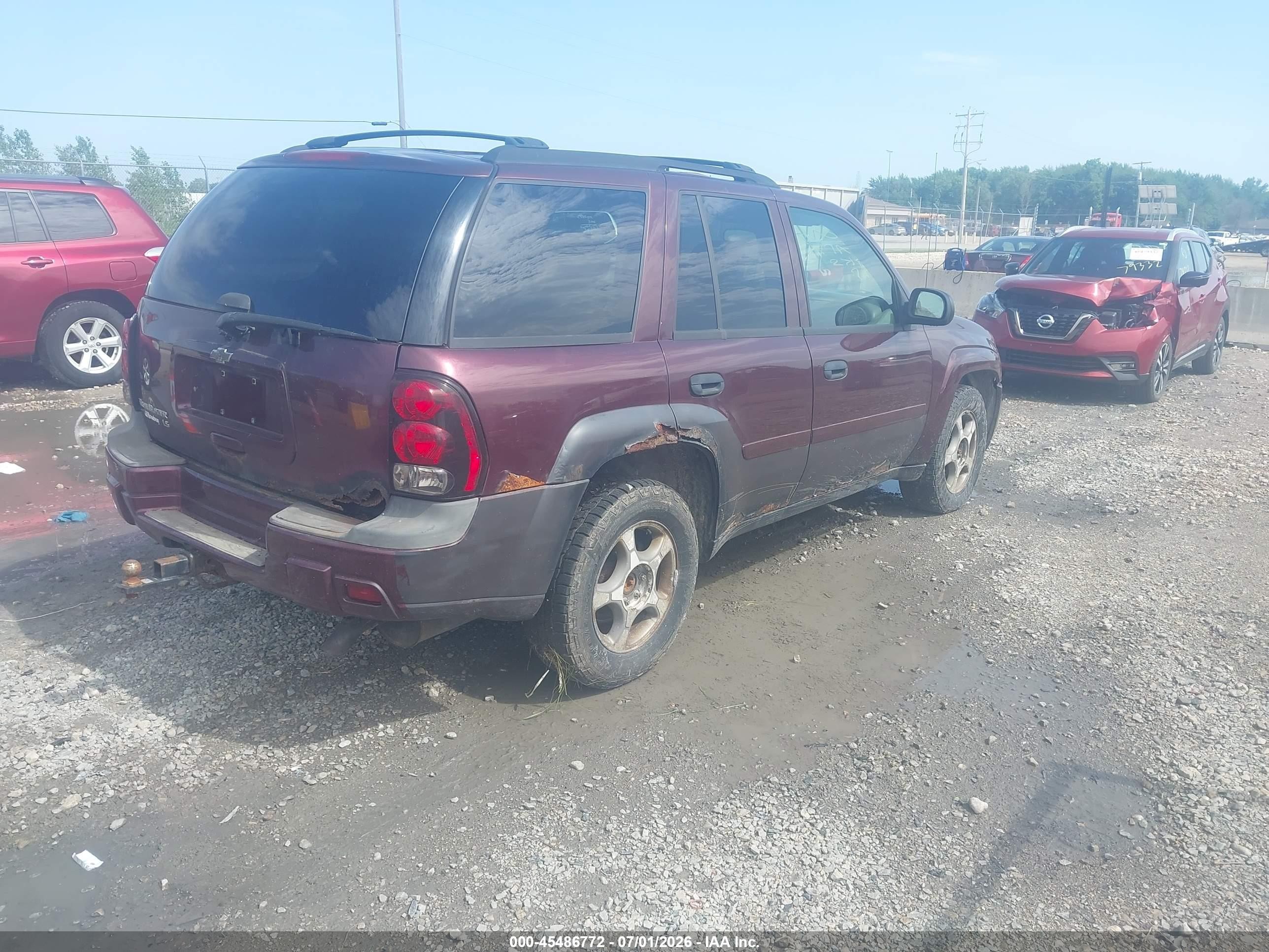 2007 Chevrolet Trailblazer Ls Purple vin: 1GNDT13S272116916