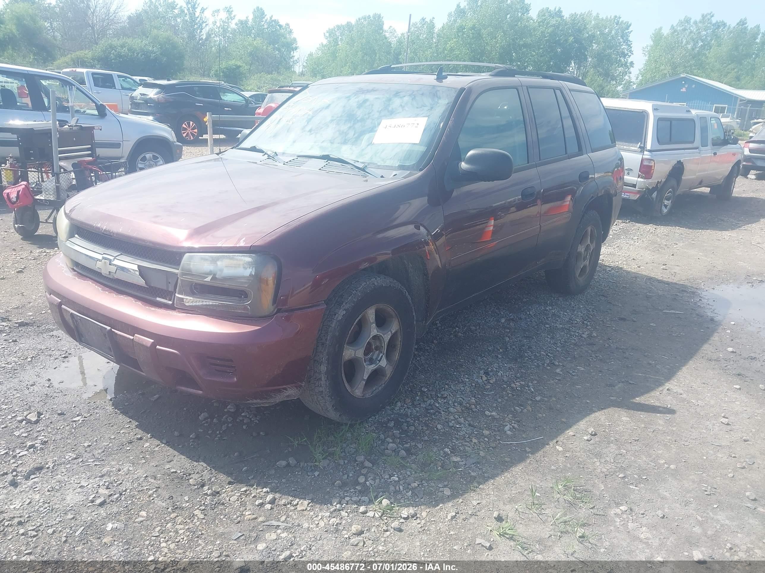 2007 Chevrolet Trailblazer Ls Purple vin: 1GNDT13S272116916
