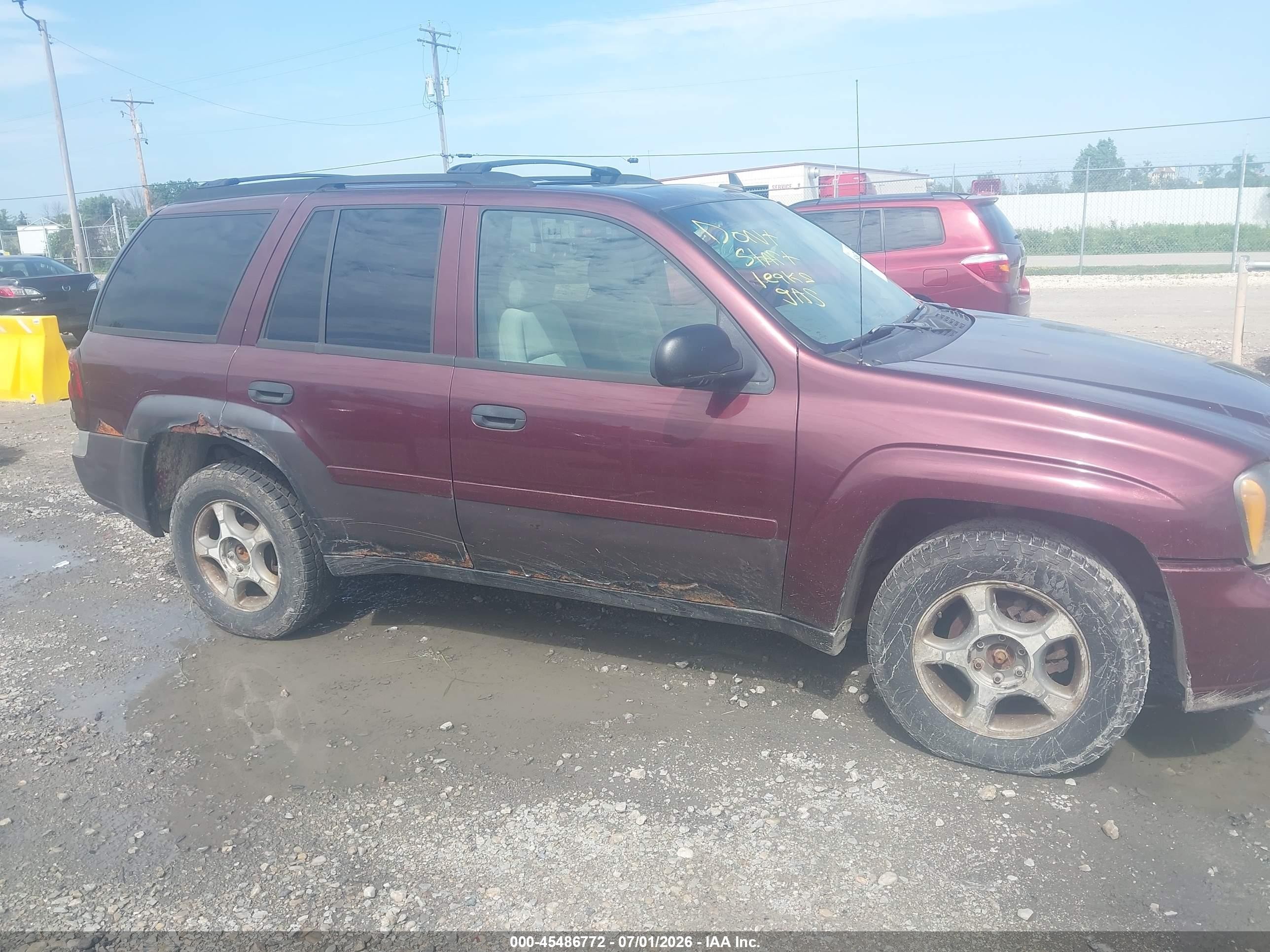 2007 Chevrolet Trailblazer Ls Purple vin: 1GNDT13S272116916