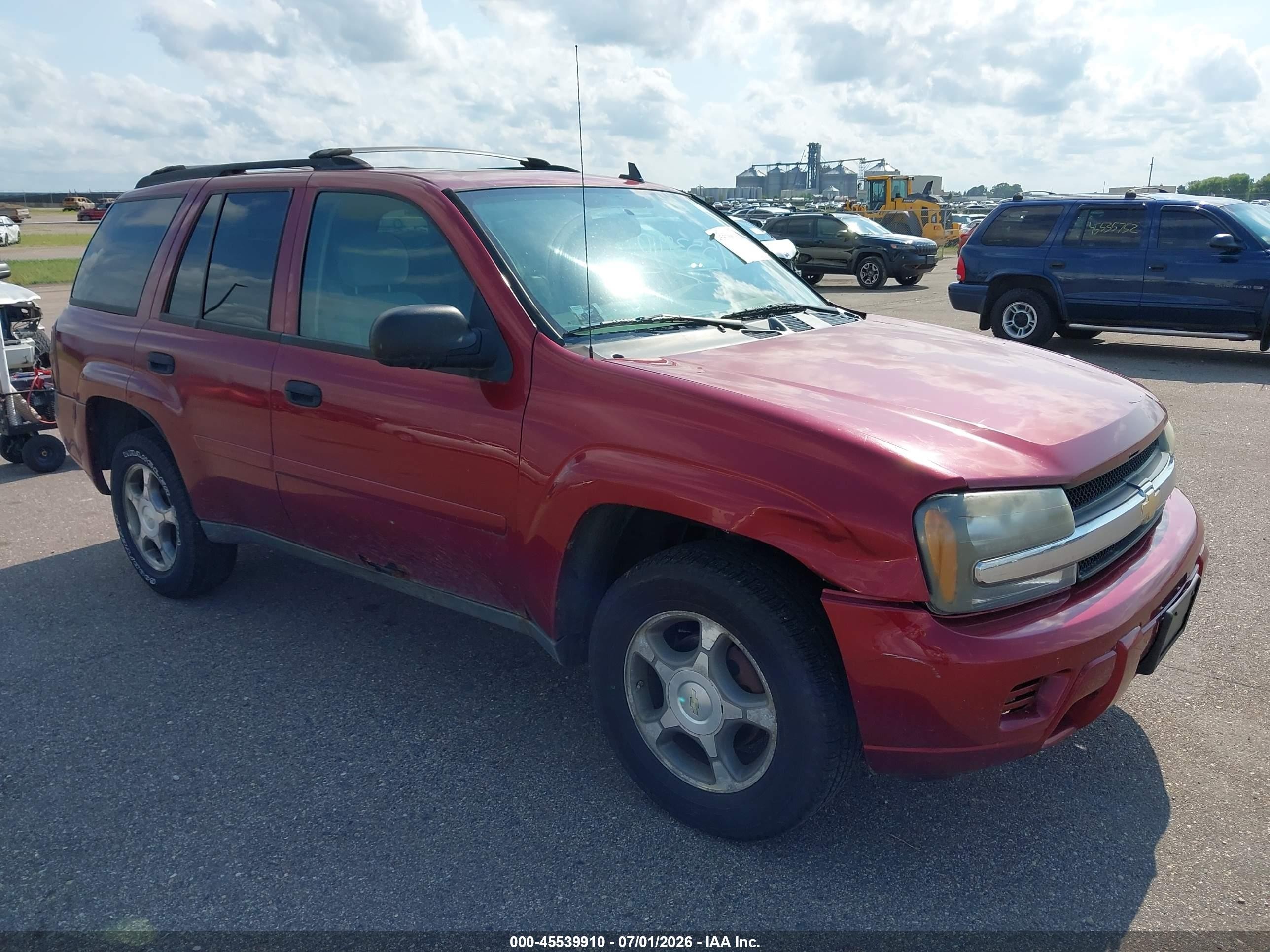 2007 Chevrolet Trailblazer Ls Red vin: 1GNDT13S272179739