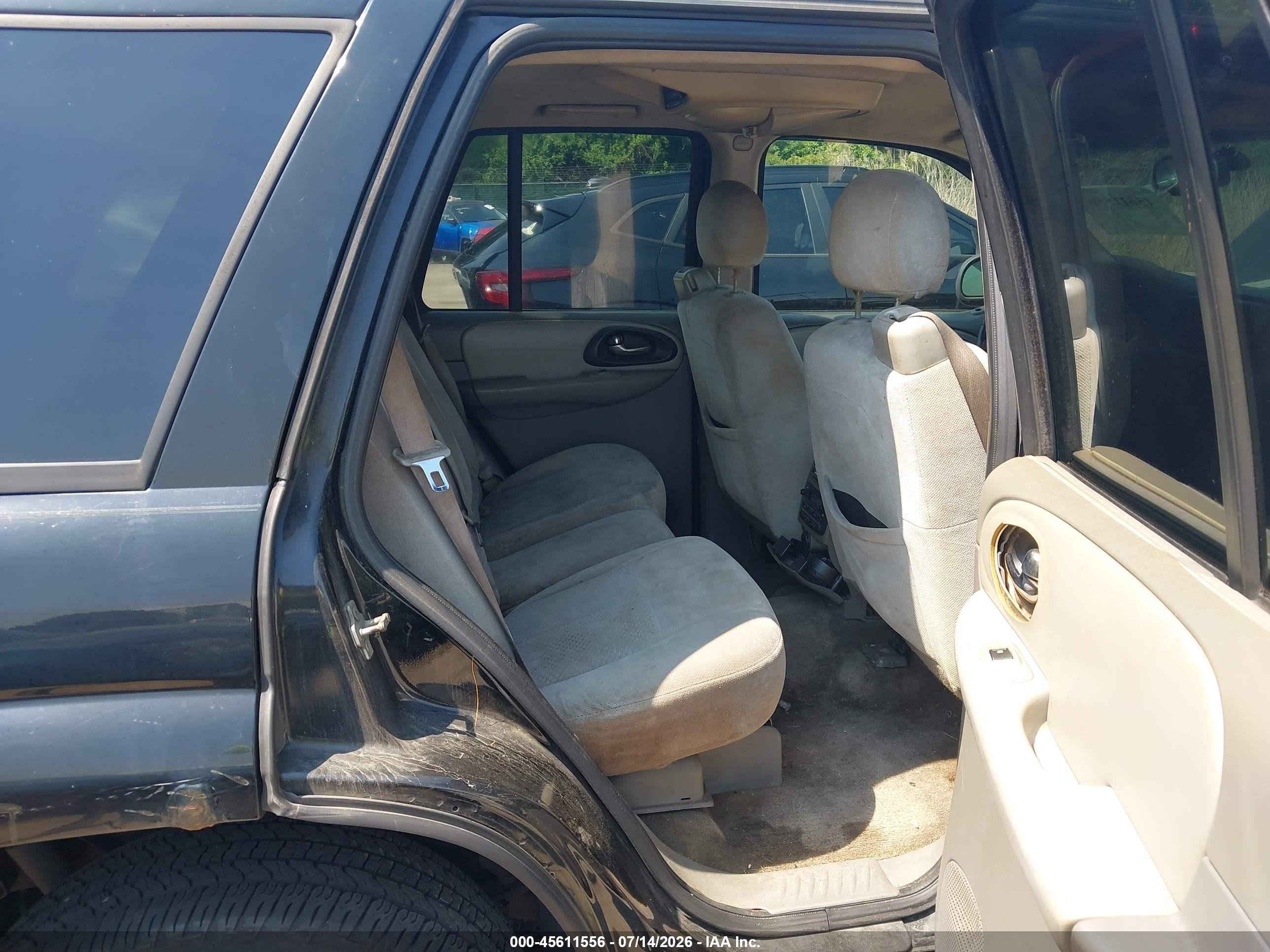 2007 Chevrolet Trailblazer Lt Black vin: 1GNDT13S272203313