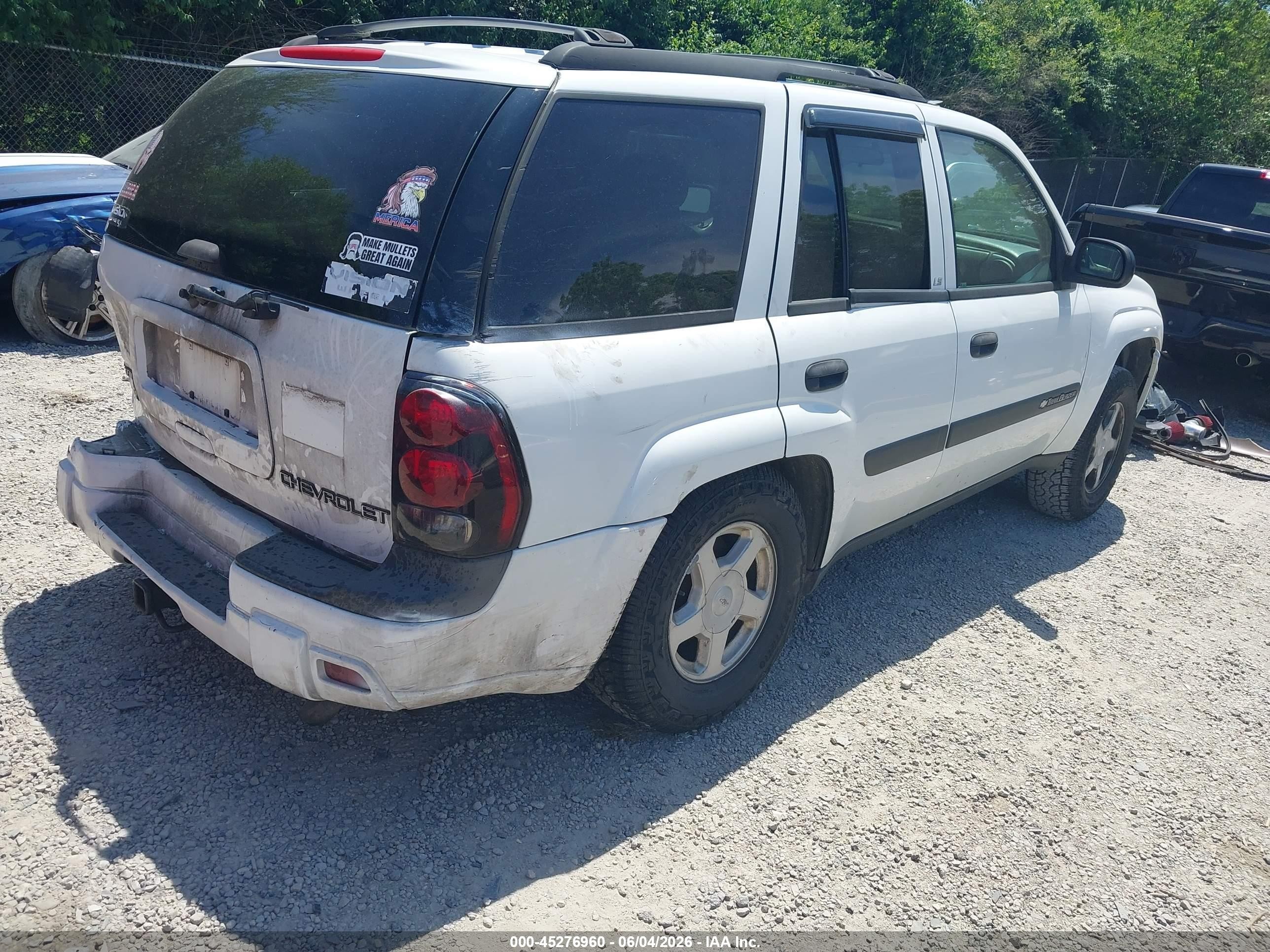 2003 Chevrolet Trailblazer Ls White vin: 1GNDT13S332330596