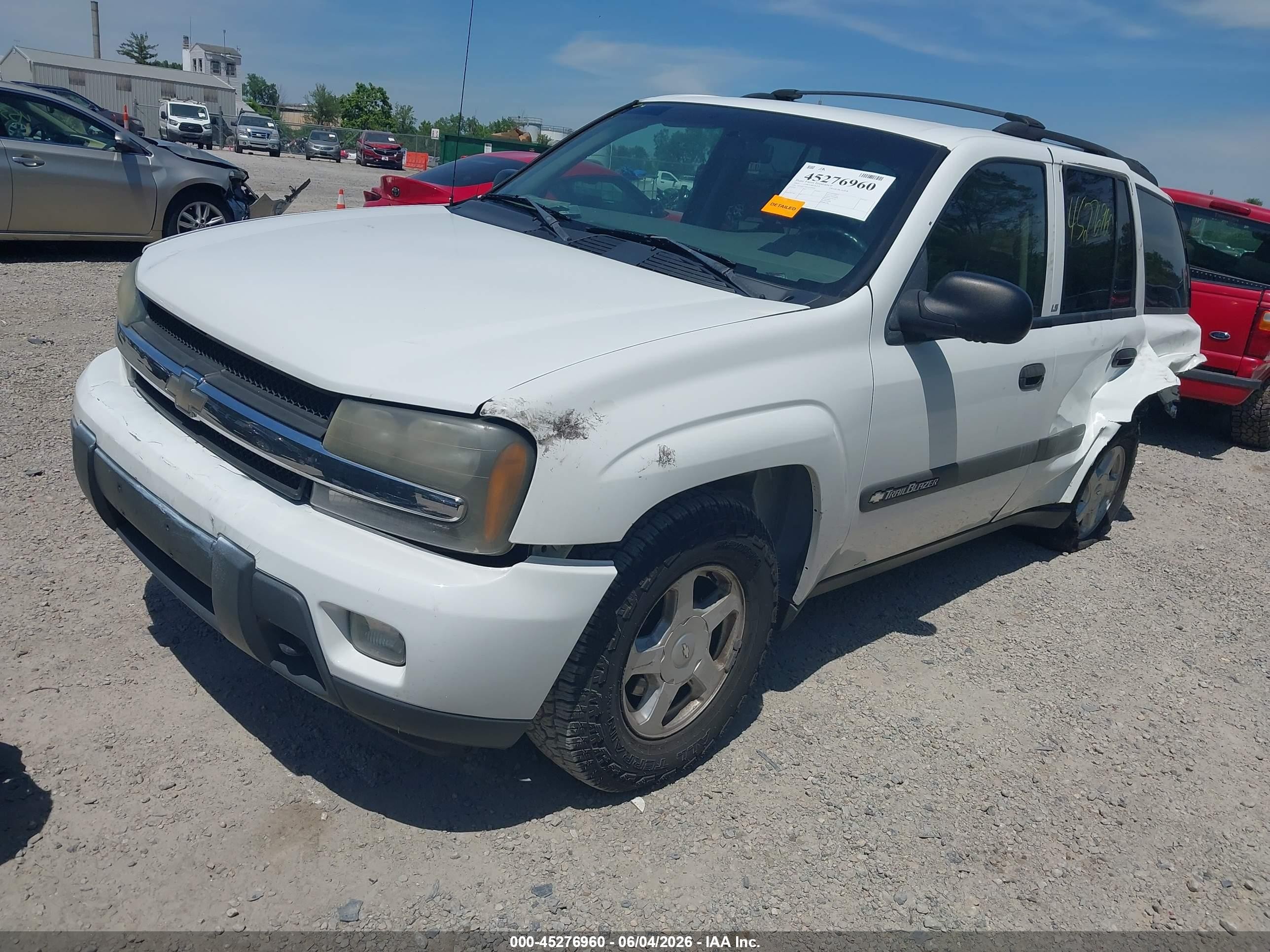 2003 Chevrolet Trailblazer Ls White vin: 1GNDT13S332330596