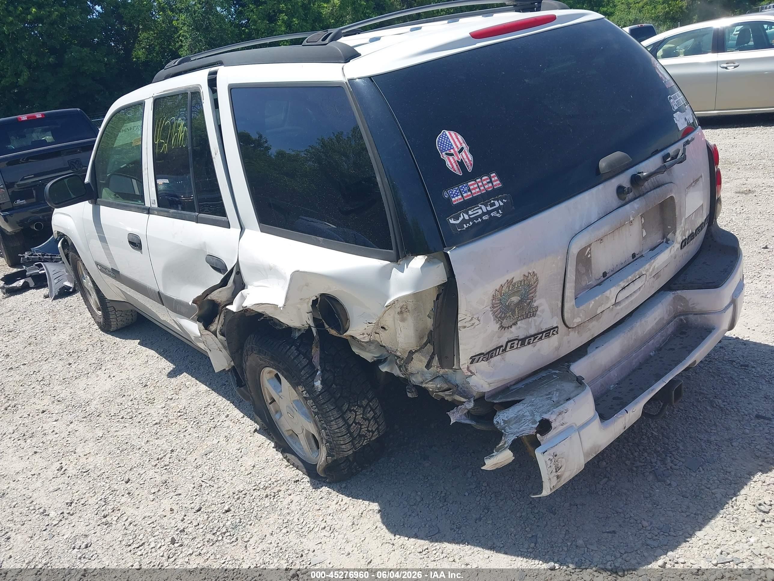 2003 Chevrolet Trailblazer Ls White vin: 1GNDT13S332330596