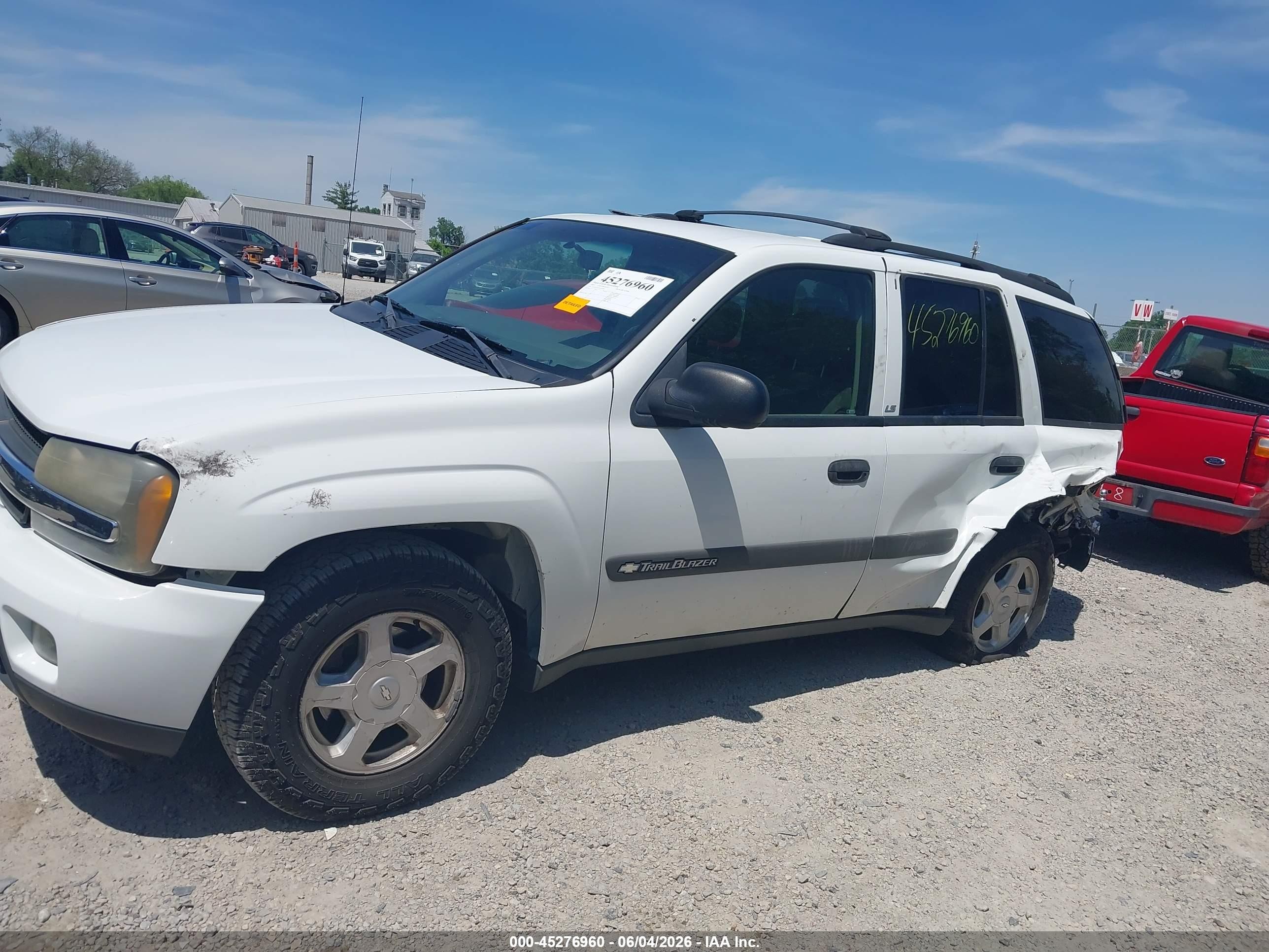 2003 Chevrolet Trailblazer Ls White vin: 1GNDT13S332330596