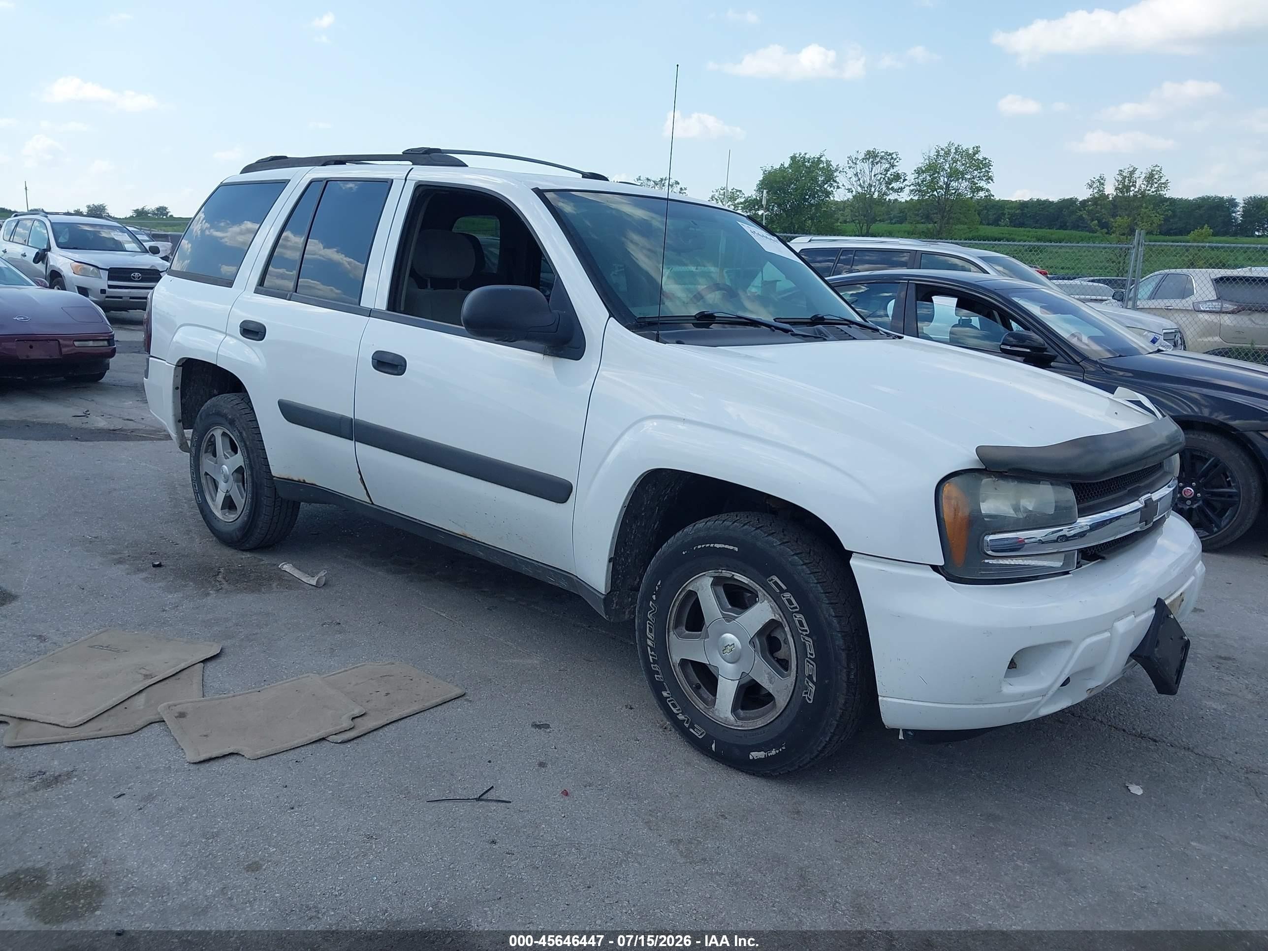 2005 Chevrolet Trailblazer Ls White vin: 1GNDT13S352237709