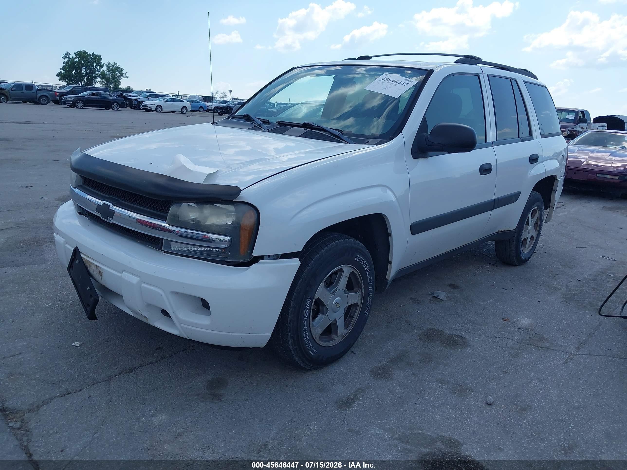 2005 Chevrolet Trailblazer Ls White vin: 1GNDT13S352237709
