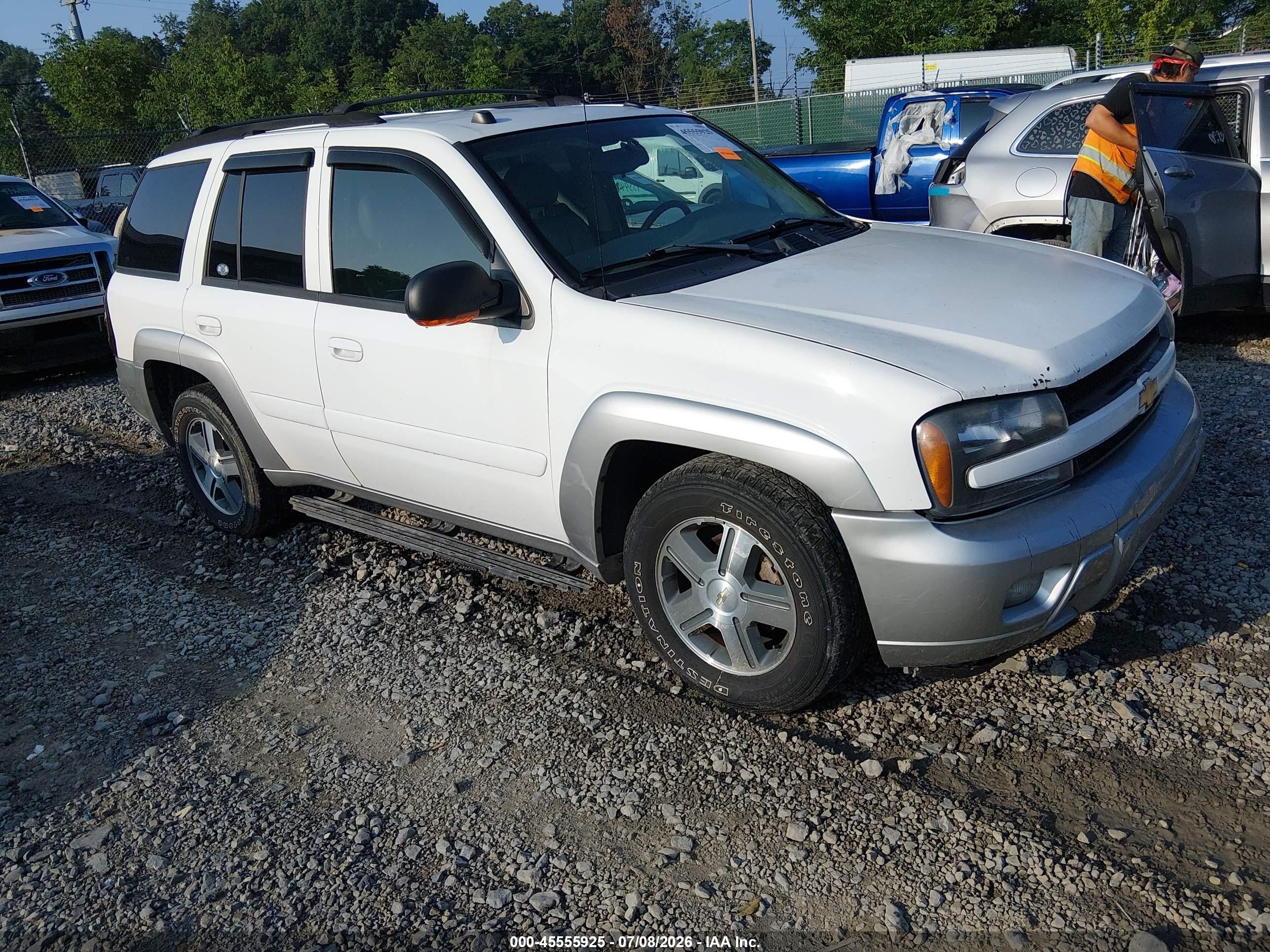 2005 Chevrolet Trailblazer Lt White vin: 1GNDT13S352331234