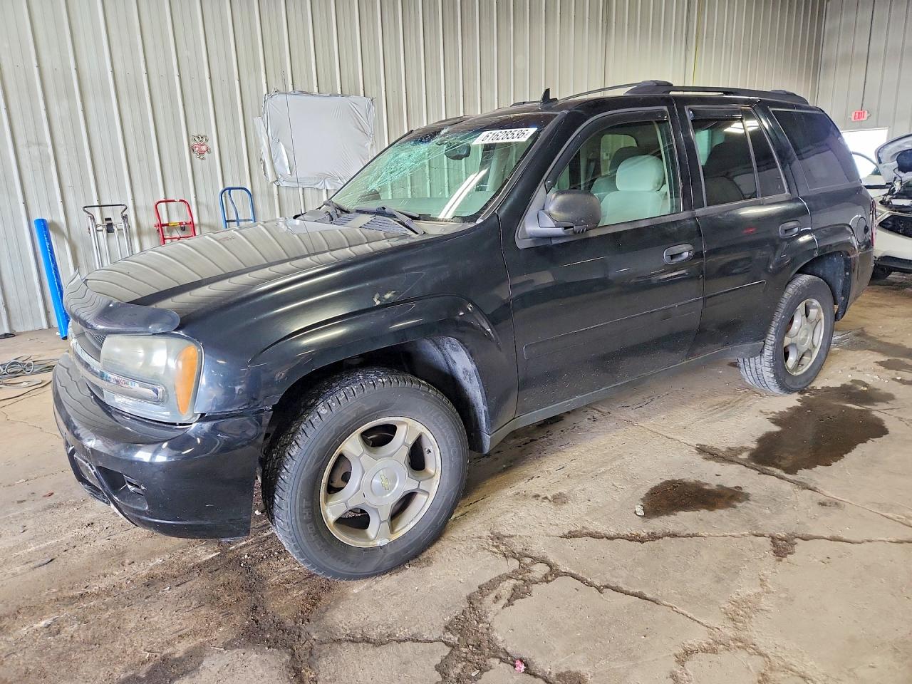 2007 Chevrolet Trailblazer Ls Black vin: 1GNDT13S372194024