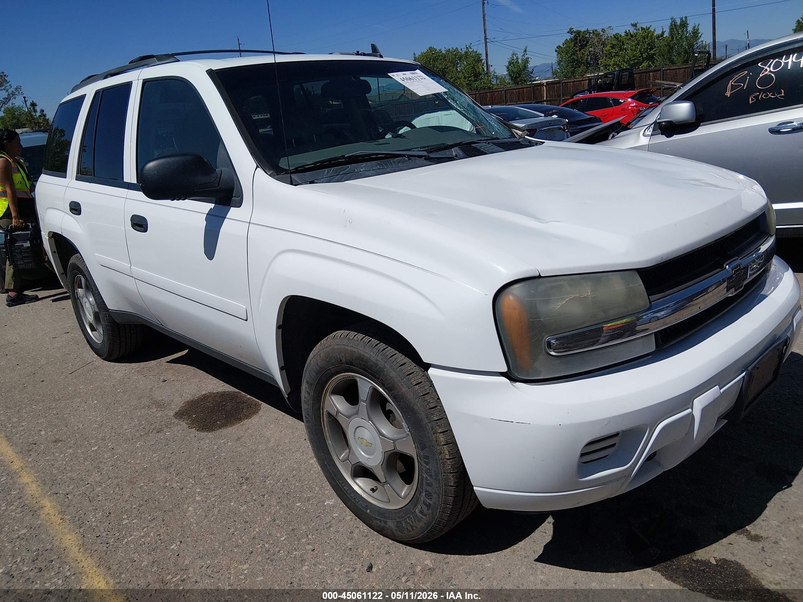 2007 Chevrolet Trailblazer Ls White vin: 1GNDT13S372243089