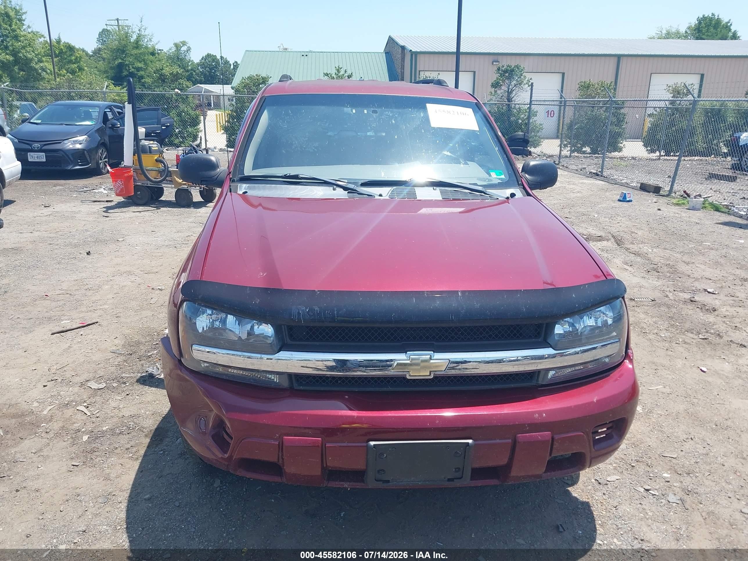 2007 Chevrolet Trailblazer Ls Burgundy vin: 1GNDT13S372247790