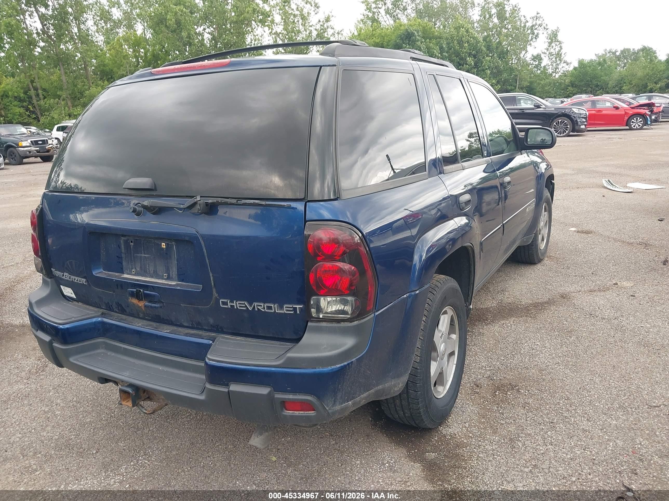 2003 Chevrolet Trailblazer Lt Blue vin: 1GNDT13S432265676