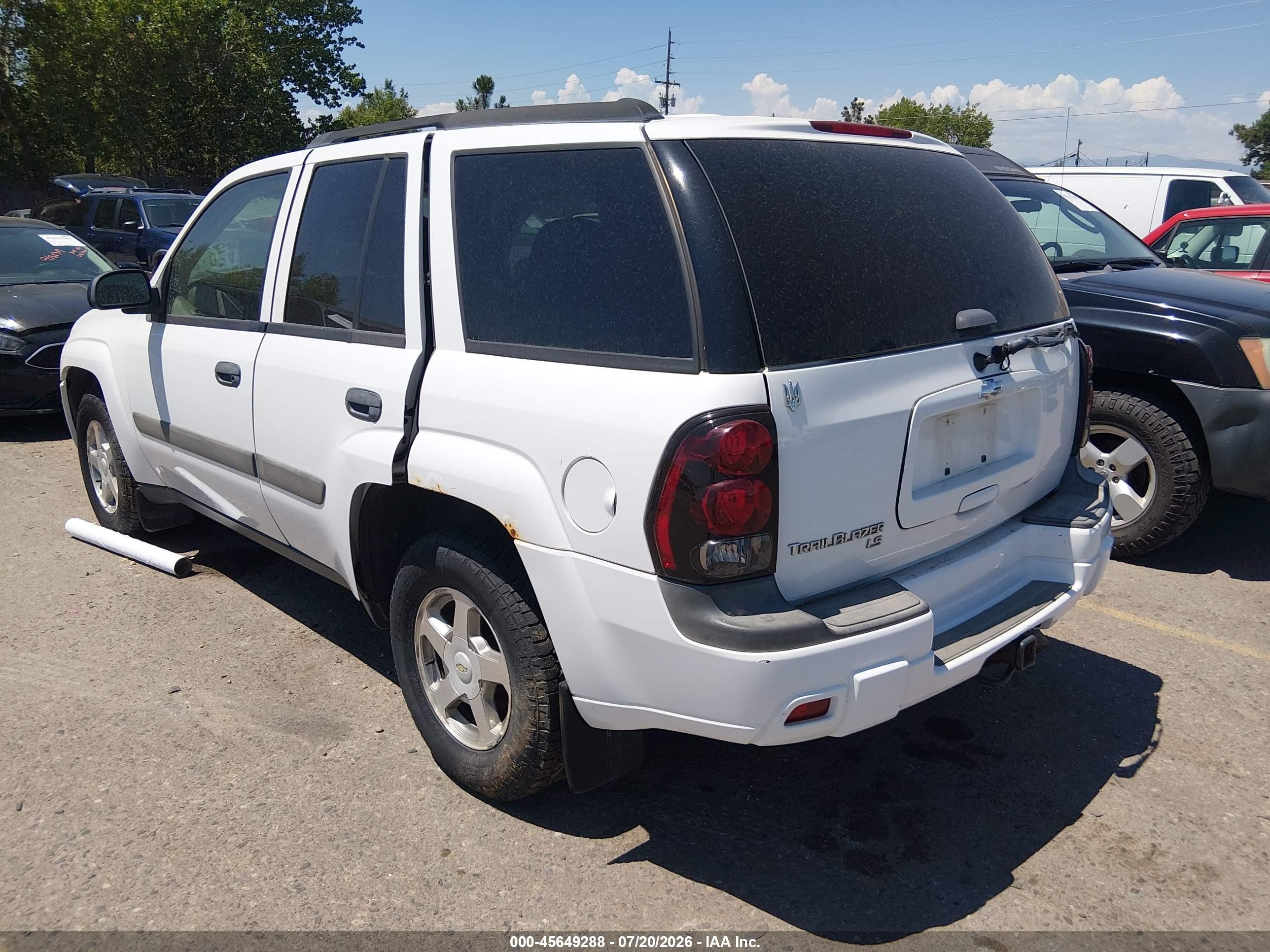 2005 Chevrolet Trailblazer Ls White vin: 1GNDT13S452342100
