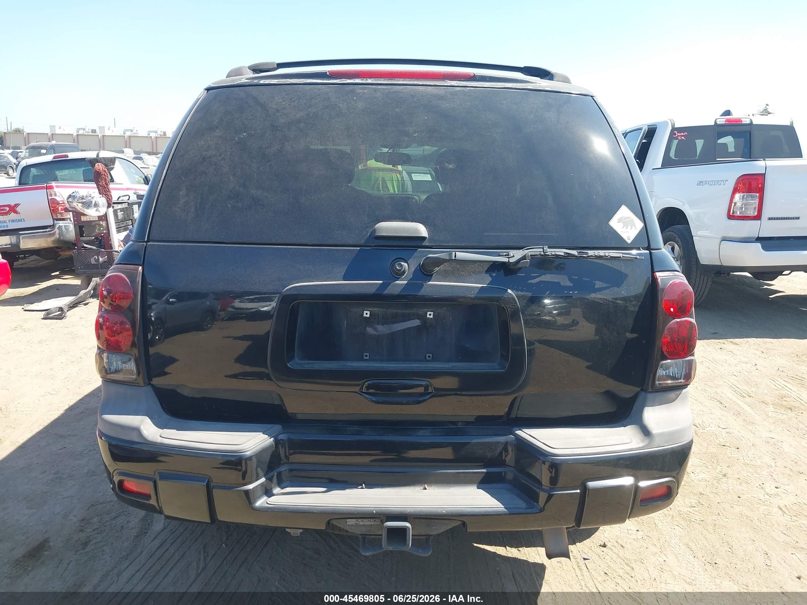 2006 Chevrolet Trailblazer Ls Black vin: 1GNDT13S462204445
