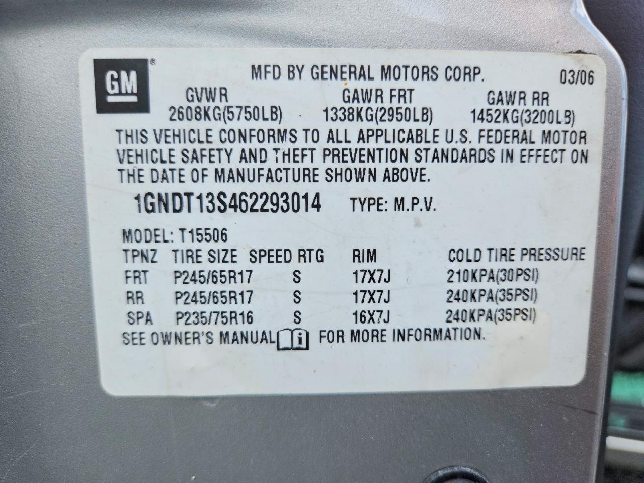 2006 Chevrolet Trailblazer Ls Silver vin: 1GNDT13S462293014