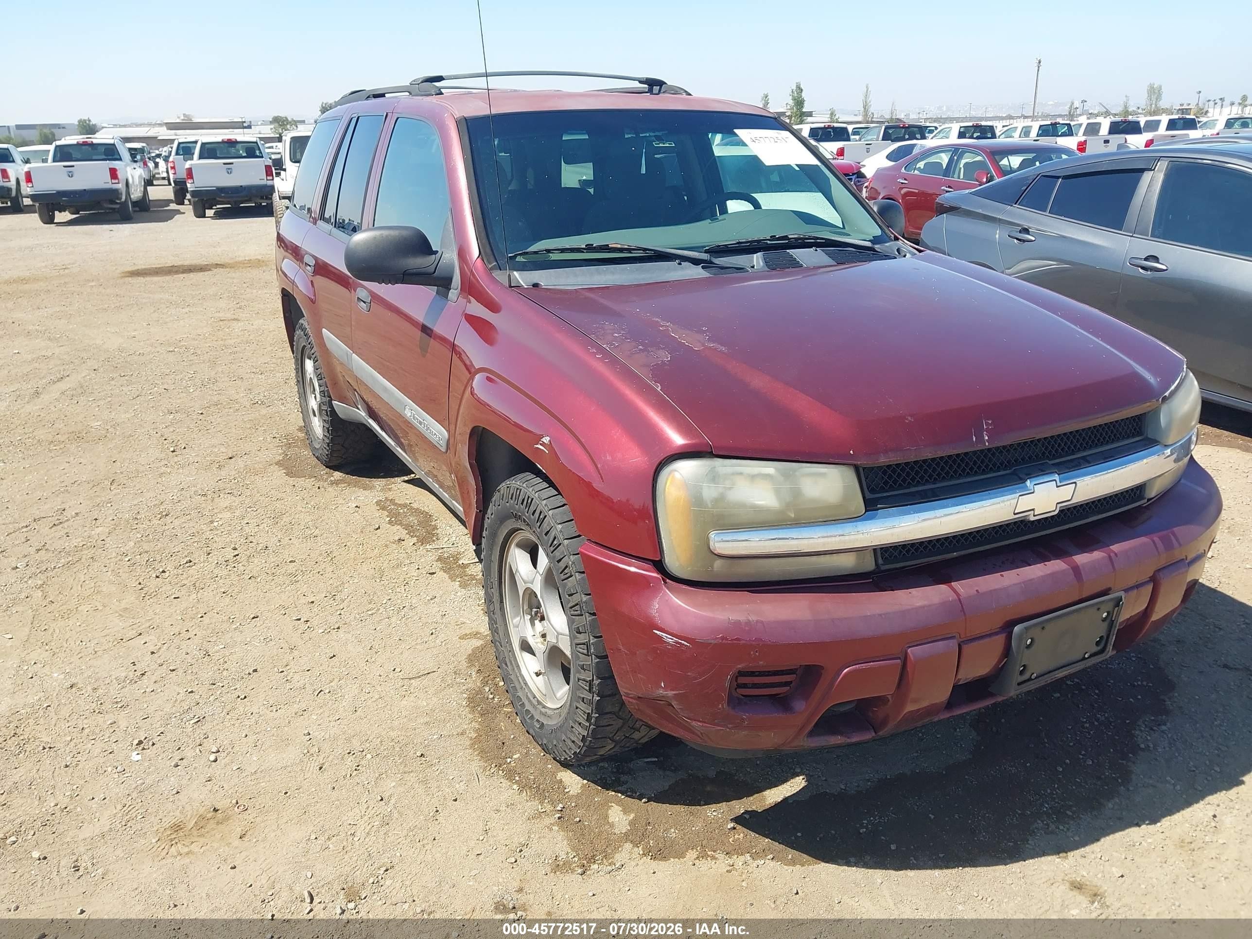 2004 Chevrolet Trailblazer Ls Maroon vin: 1GNDT13S642287681