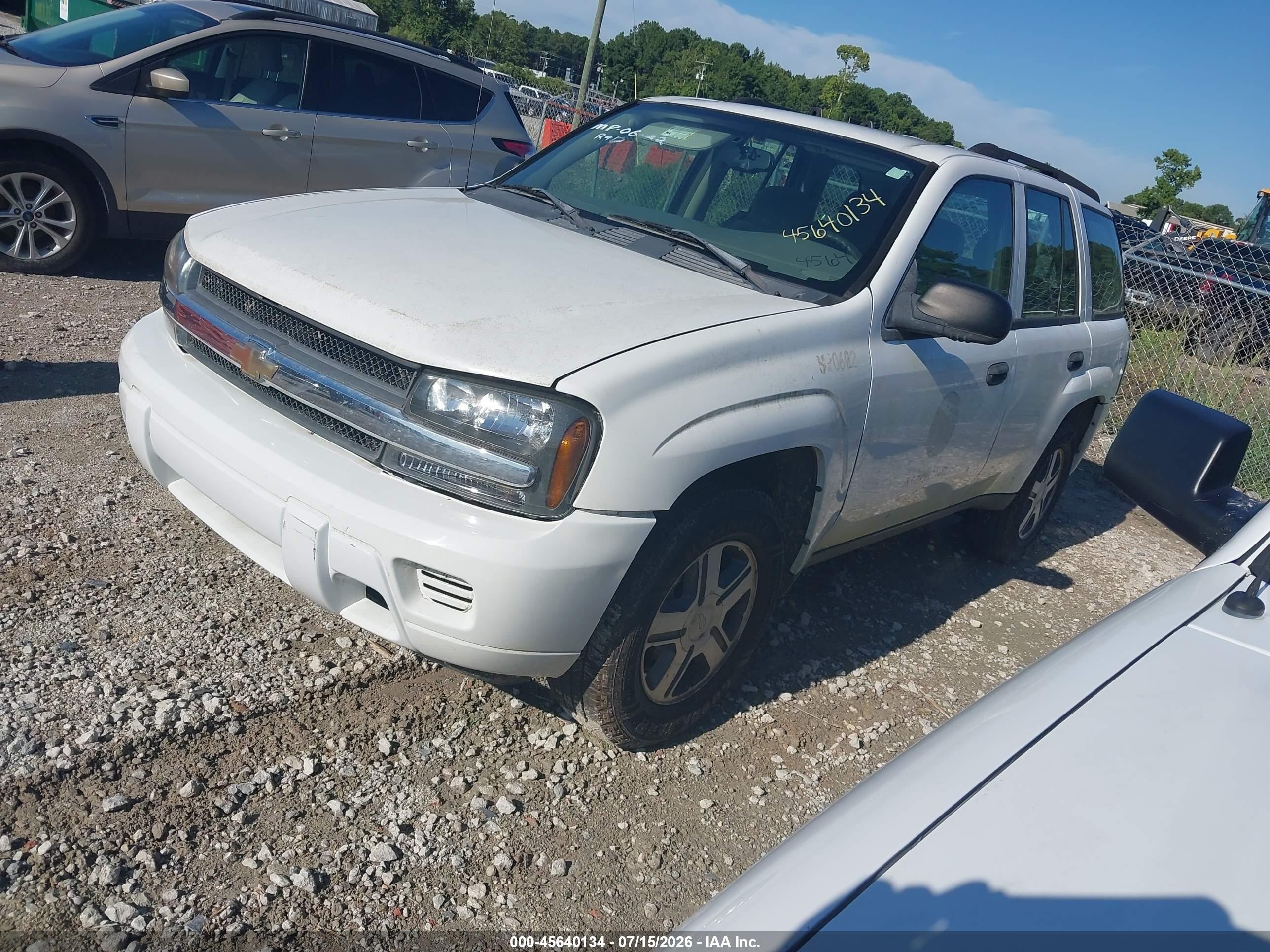 2006 Chevrolet Trailblazer Ls White vin: 1GNDT13S662318155