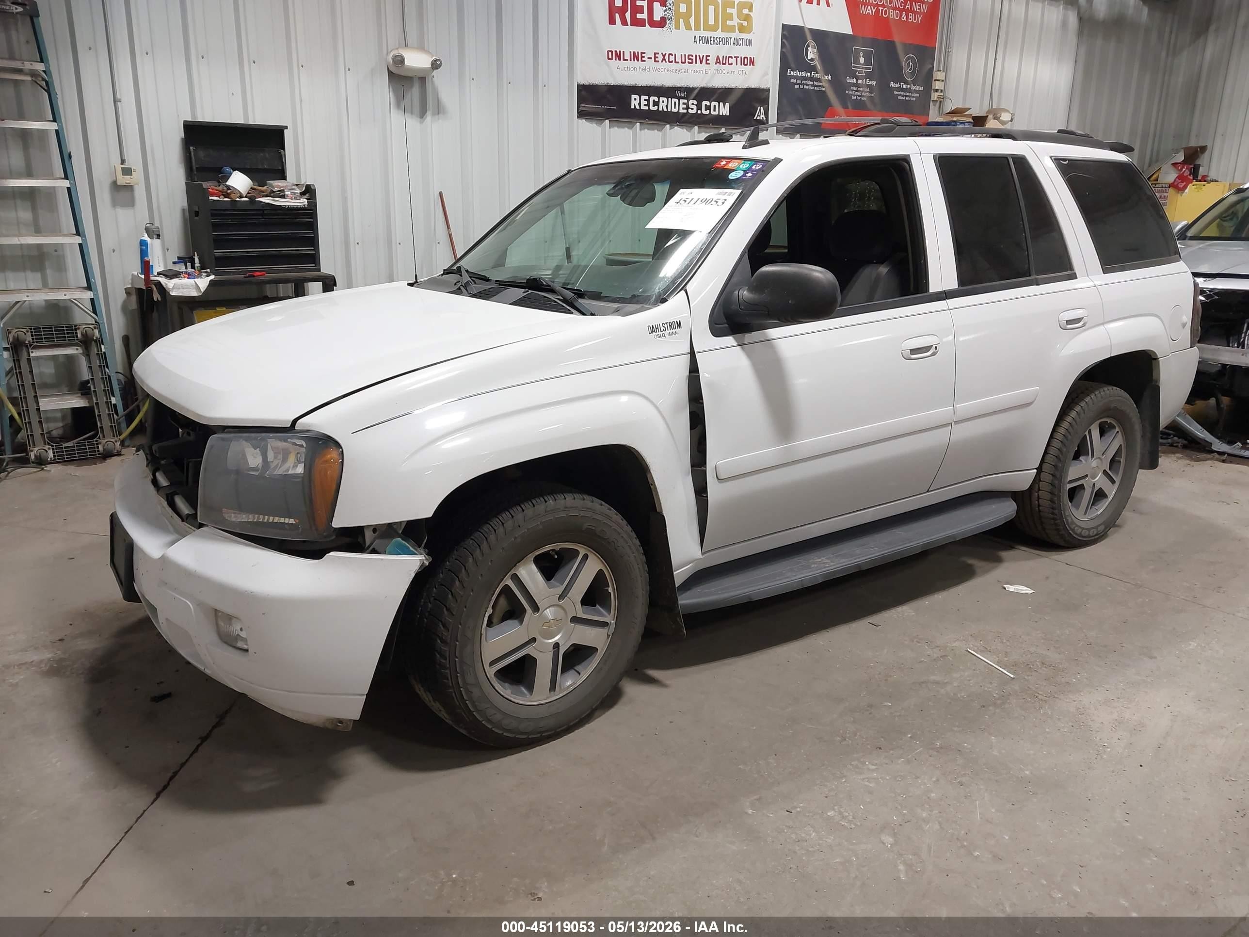 2007 Chevrolet Trailblazer Lt White vin: 1GNDT13S672242325