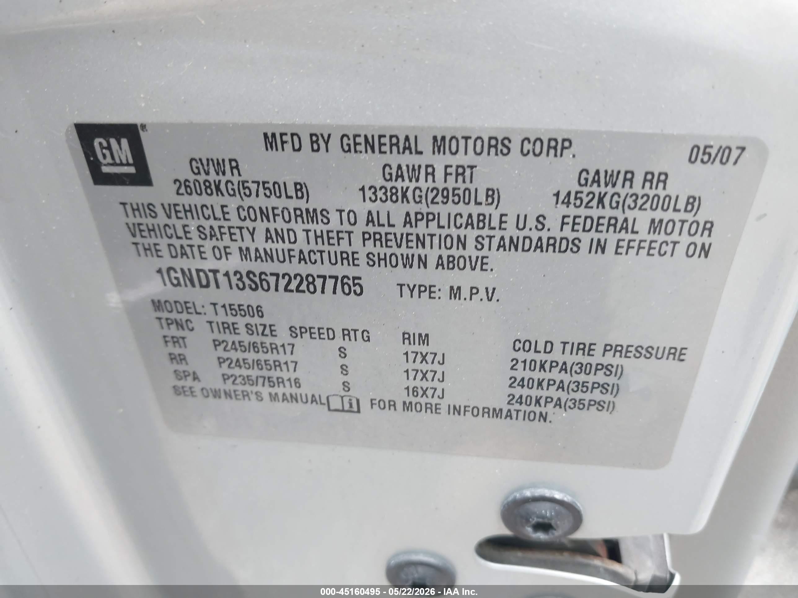 2007 Chevrolet Trailblazer Ls Silver vin: 1GNDT13S672287765