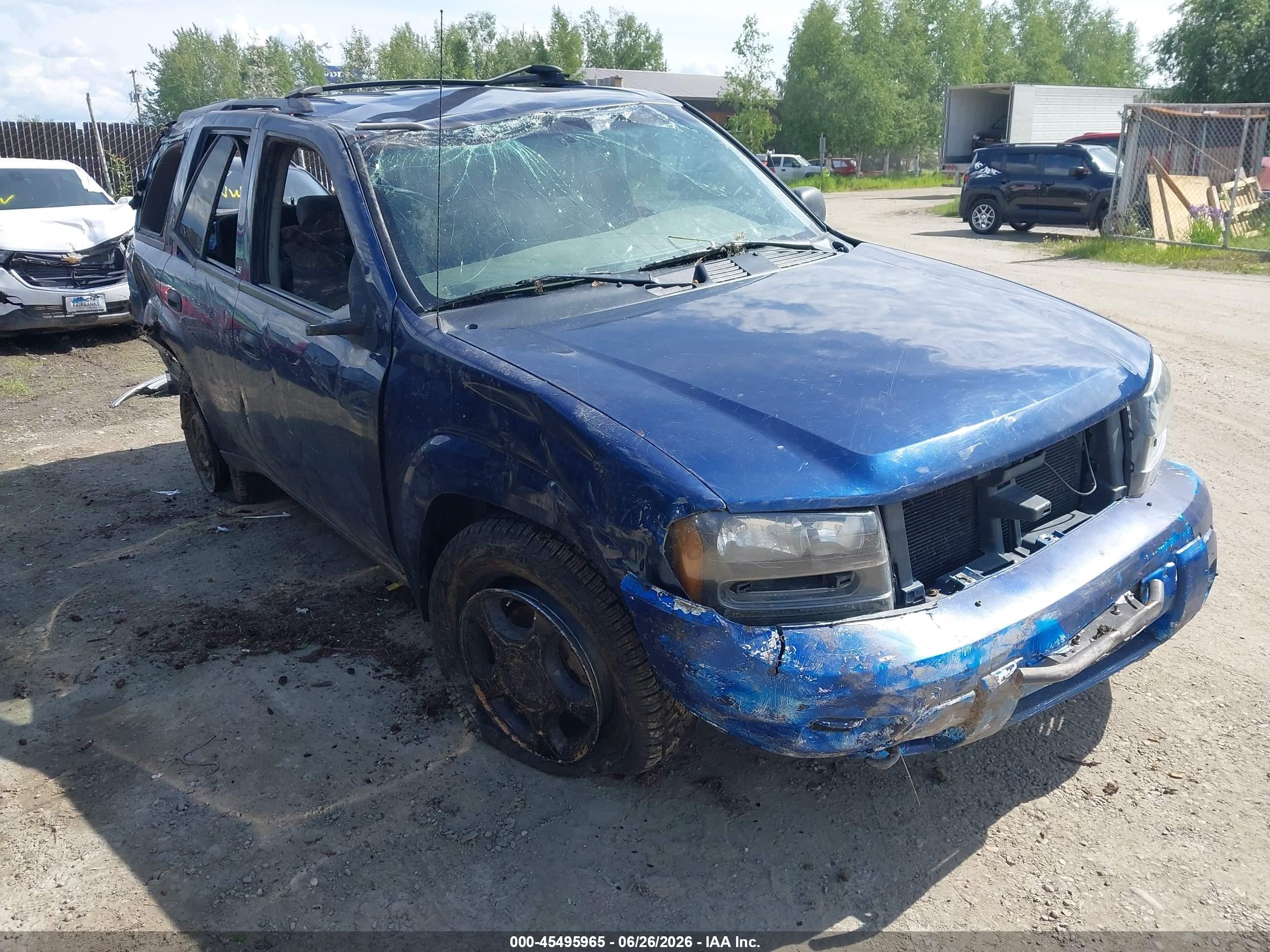 2002 Chevrolet Trailblazer Ls Blue vin: 1GNDT13S722194665
