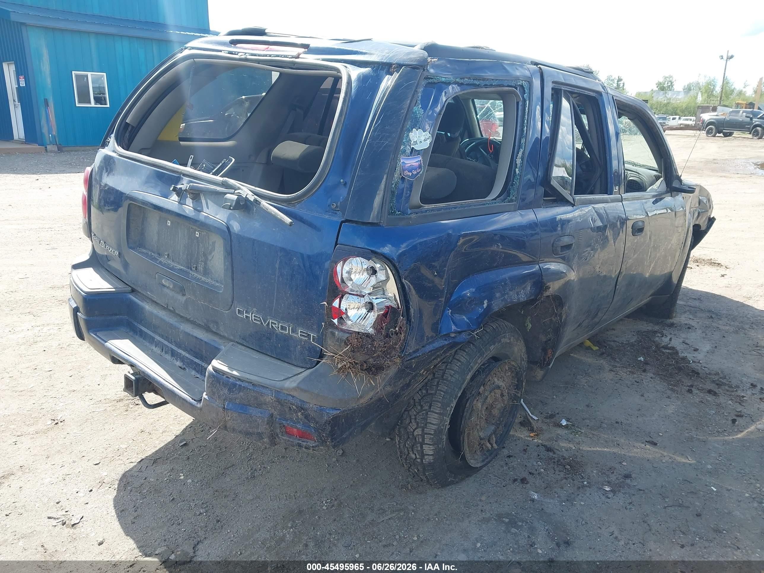 2002 Chevrolet Trailblazer Ls Blue vin: 1GNDT13S722194665