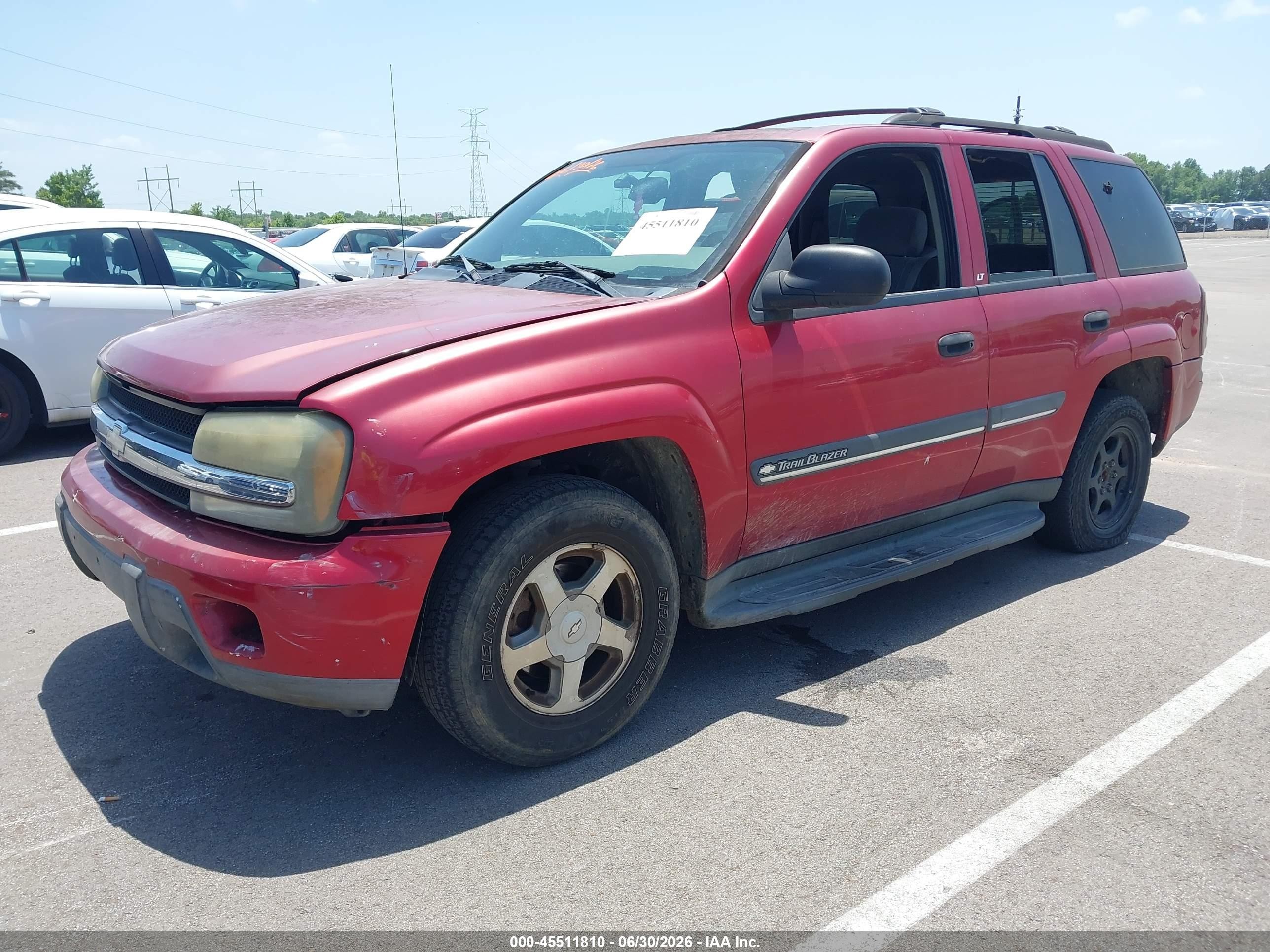 2002 Chevrolet Trailblazer Lt Red vin: 1GNDT13S722301634