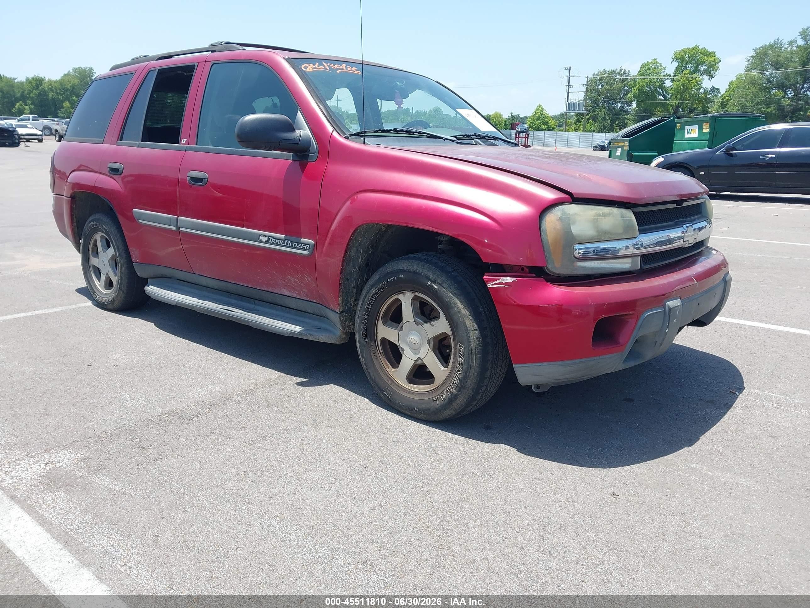 2002 Chevrolet Trailblazer Lt Red vin: 1GNDT13S722301634