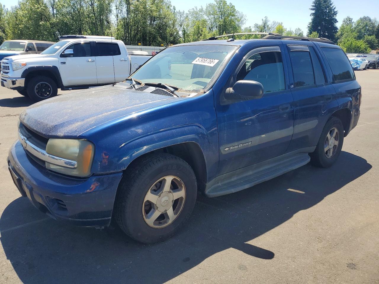 2004 Chevrolet Trailblazer Ls Blue vin: 1GNDT13S742136221