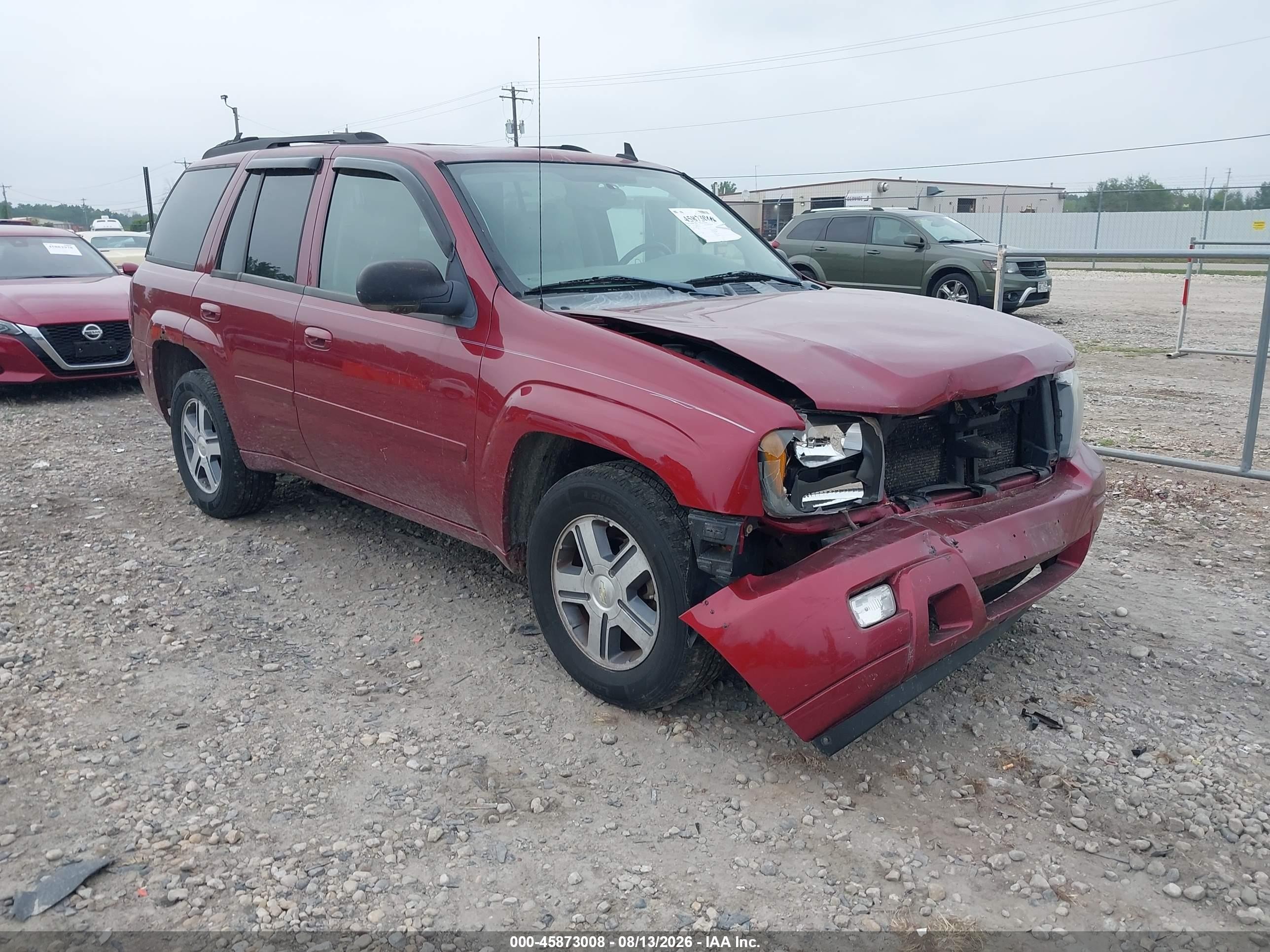 2007 Chevrolet Trailblazer Lt Maroon vin: 1GNDT13S772268352