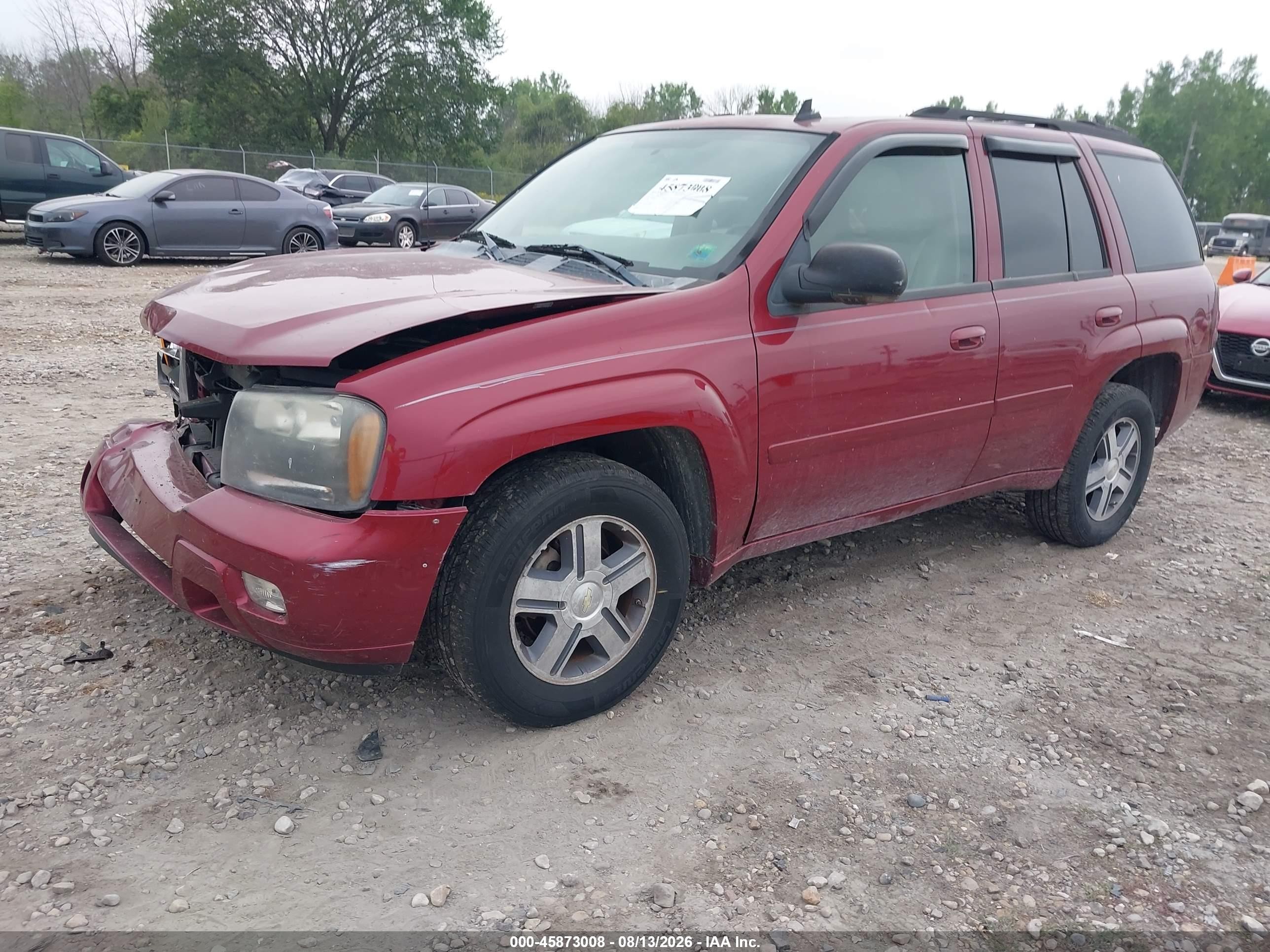 2007 Chevrolet Trailblazer Lt Maroon vin: 1GNDT13S772268352