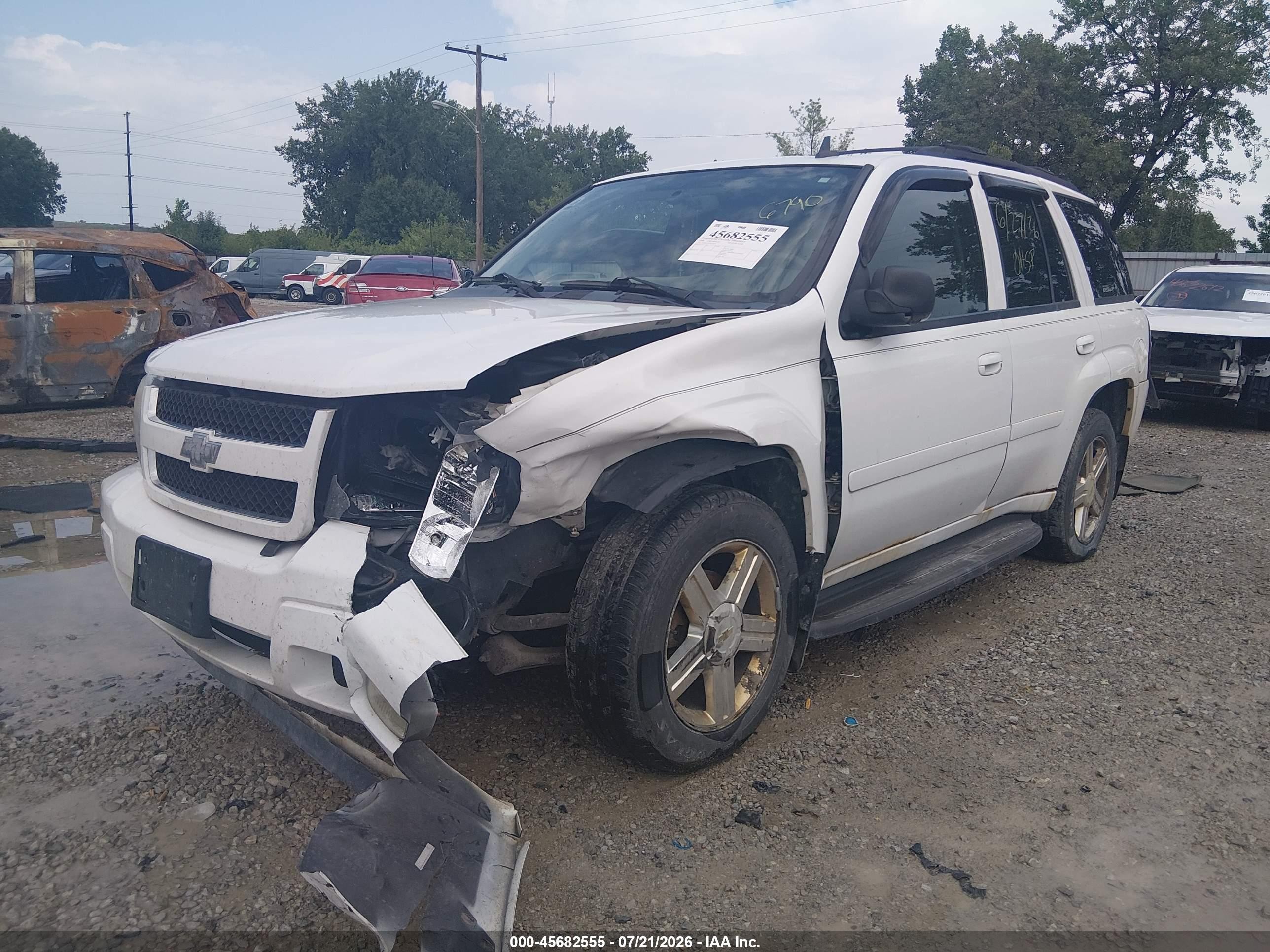 2008 Chevrolet Trailblazer Lt White vin: 1GNDT13S782176790