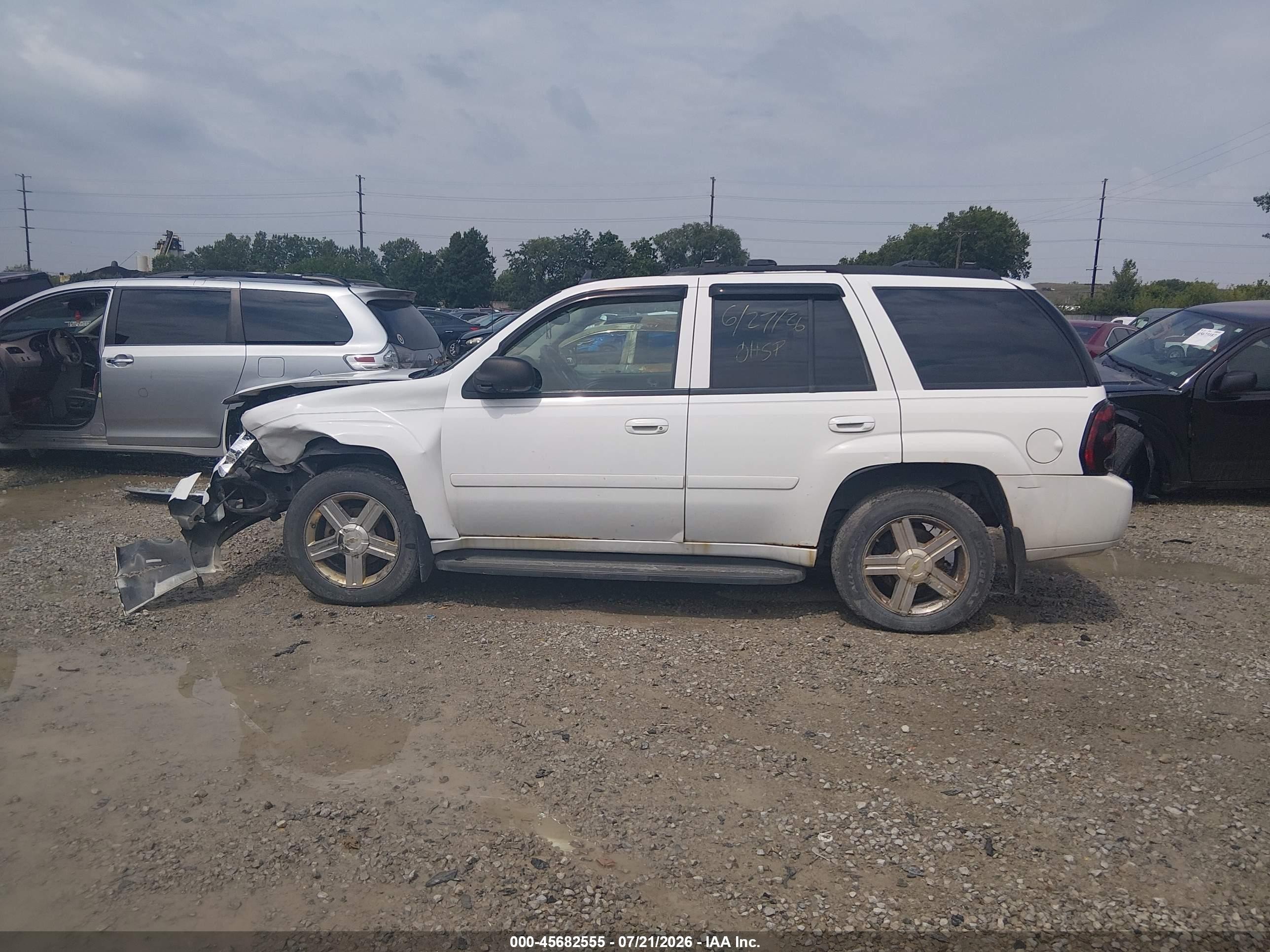2008 Chevrolet Trailblazer Lt White vin: 1GNDT13S782176790