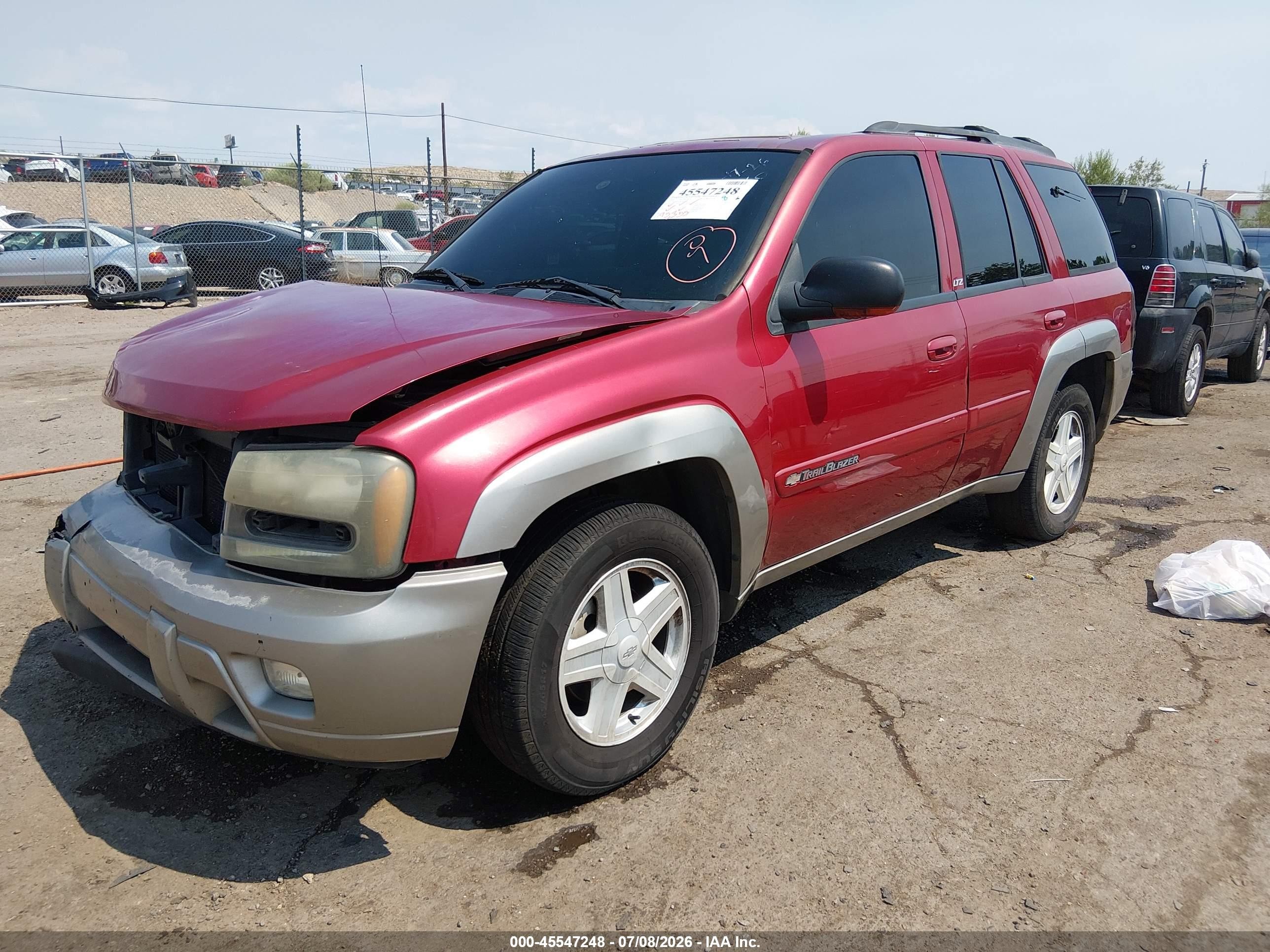 2003 Chevrolet Trailblazer Ltz Red vin: 1GNDT13S832343702