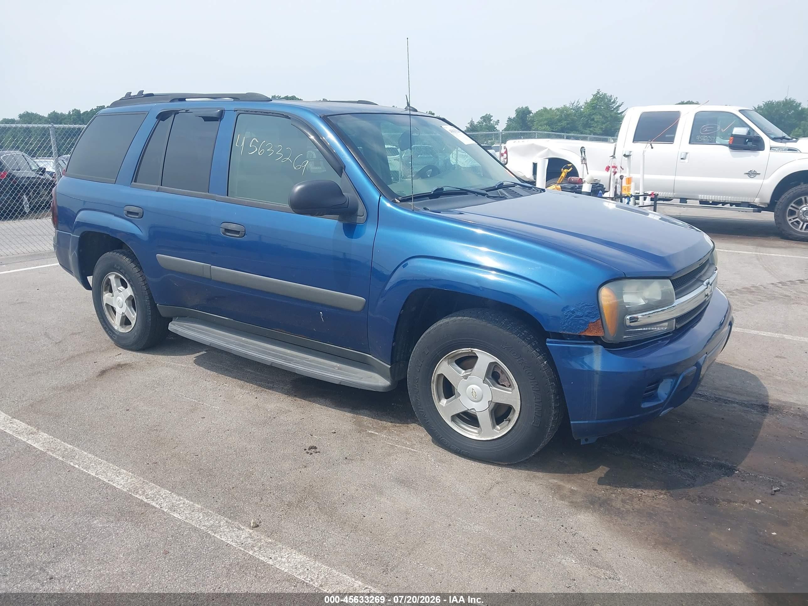 2005 Chevrolet Trailblazer Ls Blue vin: 1GNDT13S852199622