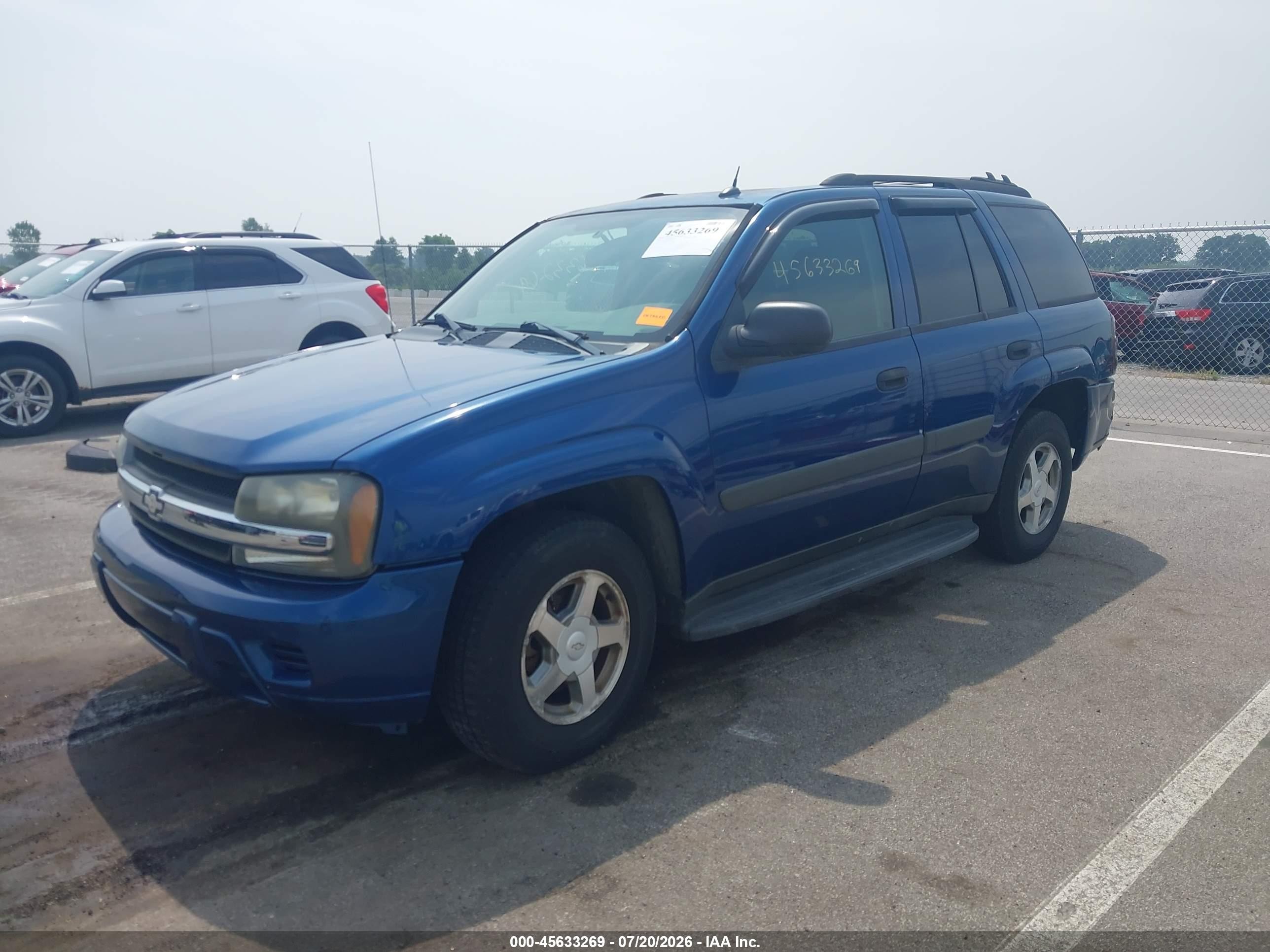 2005 Chevrolet Trailblazer Ls Blue vin: 1GNDT13S852199622