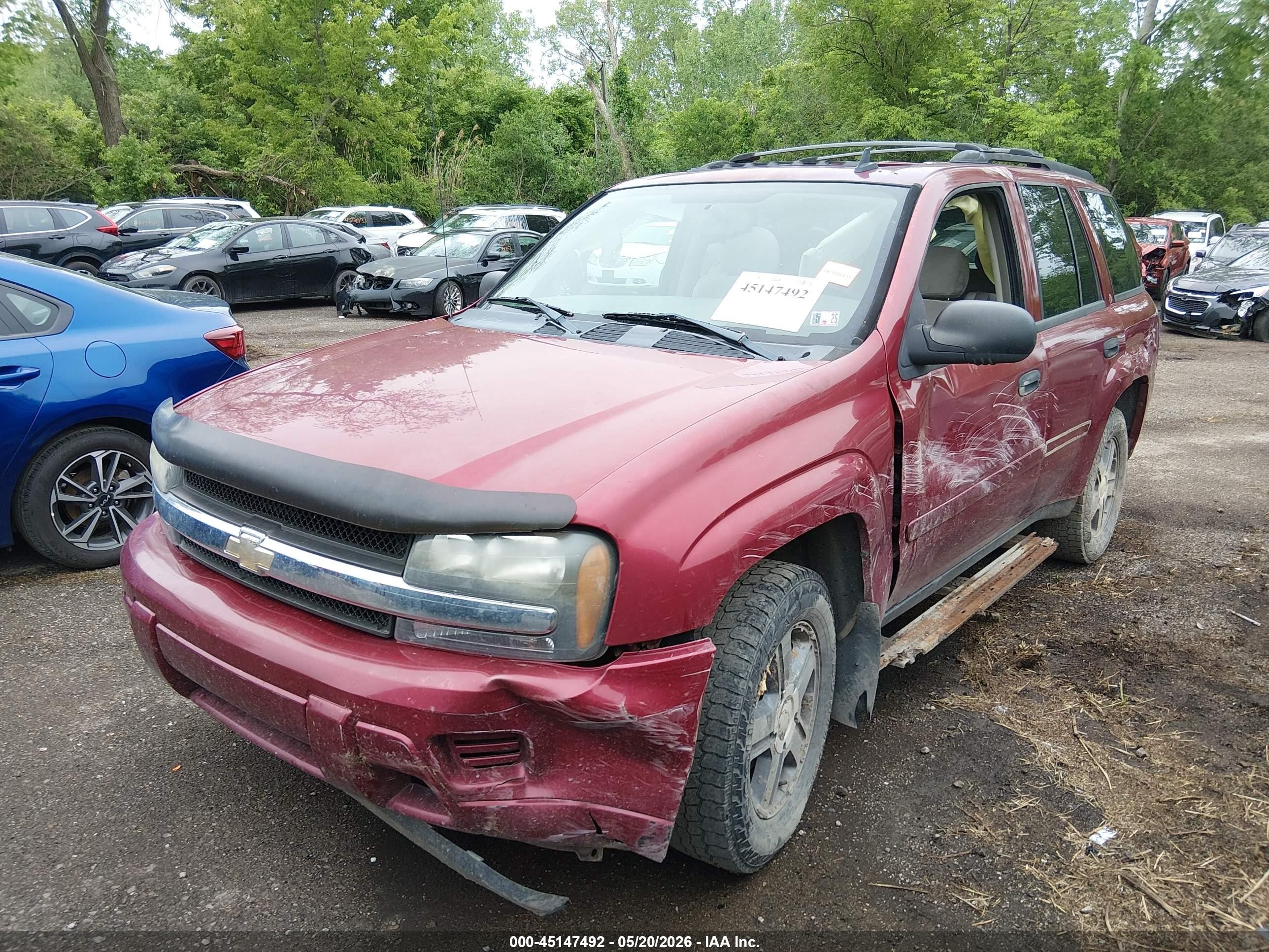 2006 Chevrolet Trailblazer Ls Maroon vin: 1GNDT13S862341260