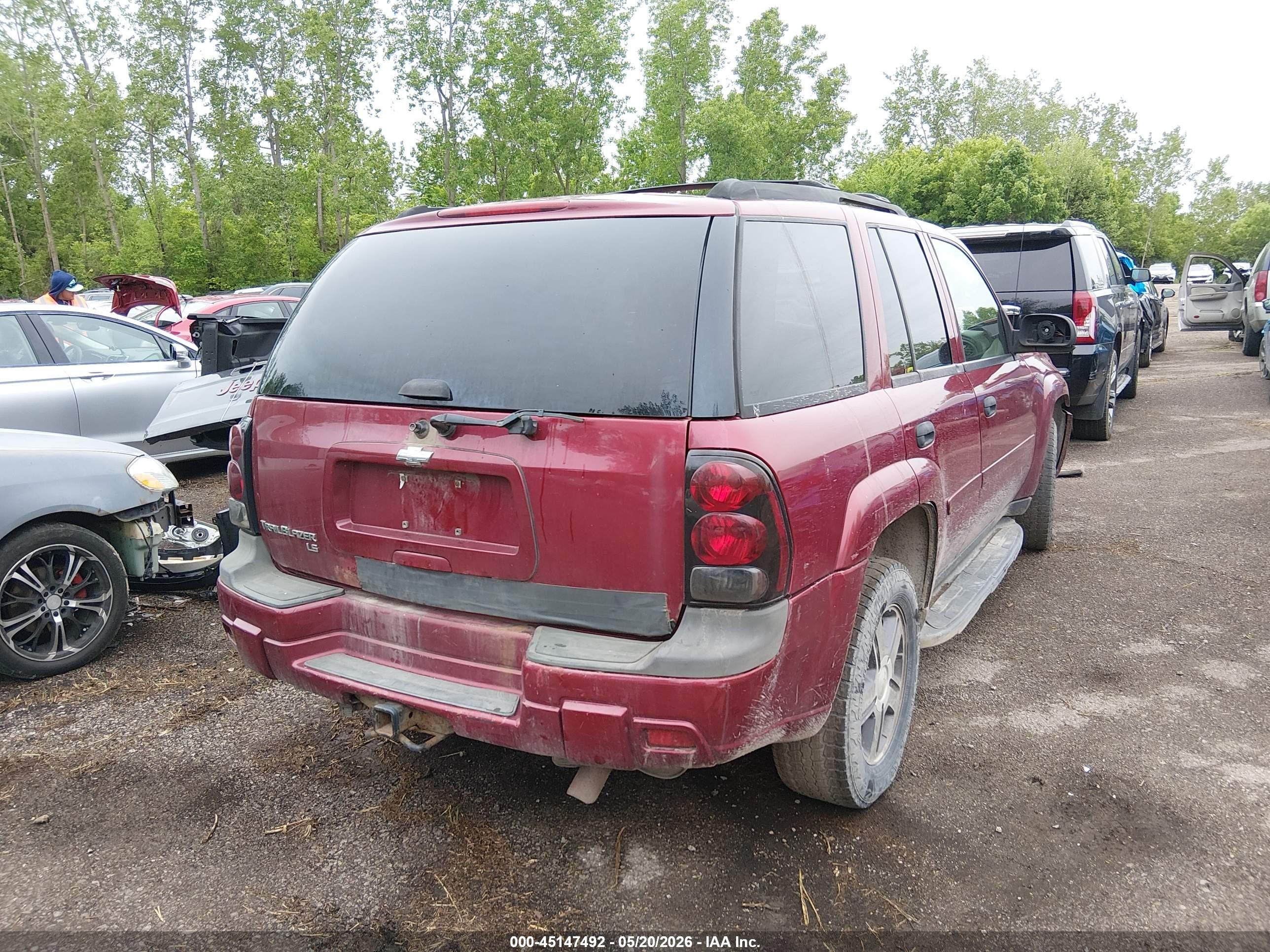 2006 Chevrolet Trailblazer Ls Maroon vin: 1GNDT13S862341260