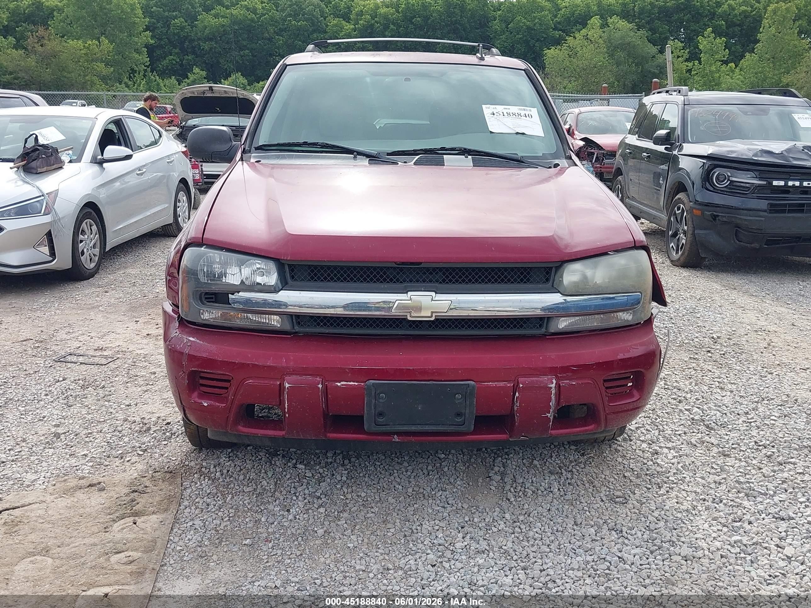 2007 Chevrolet Trailblazer Ls Maroon vin: 1GNDT13S872293728