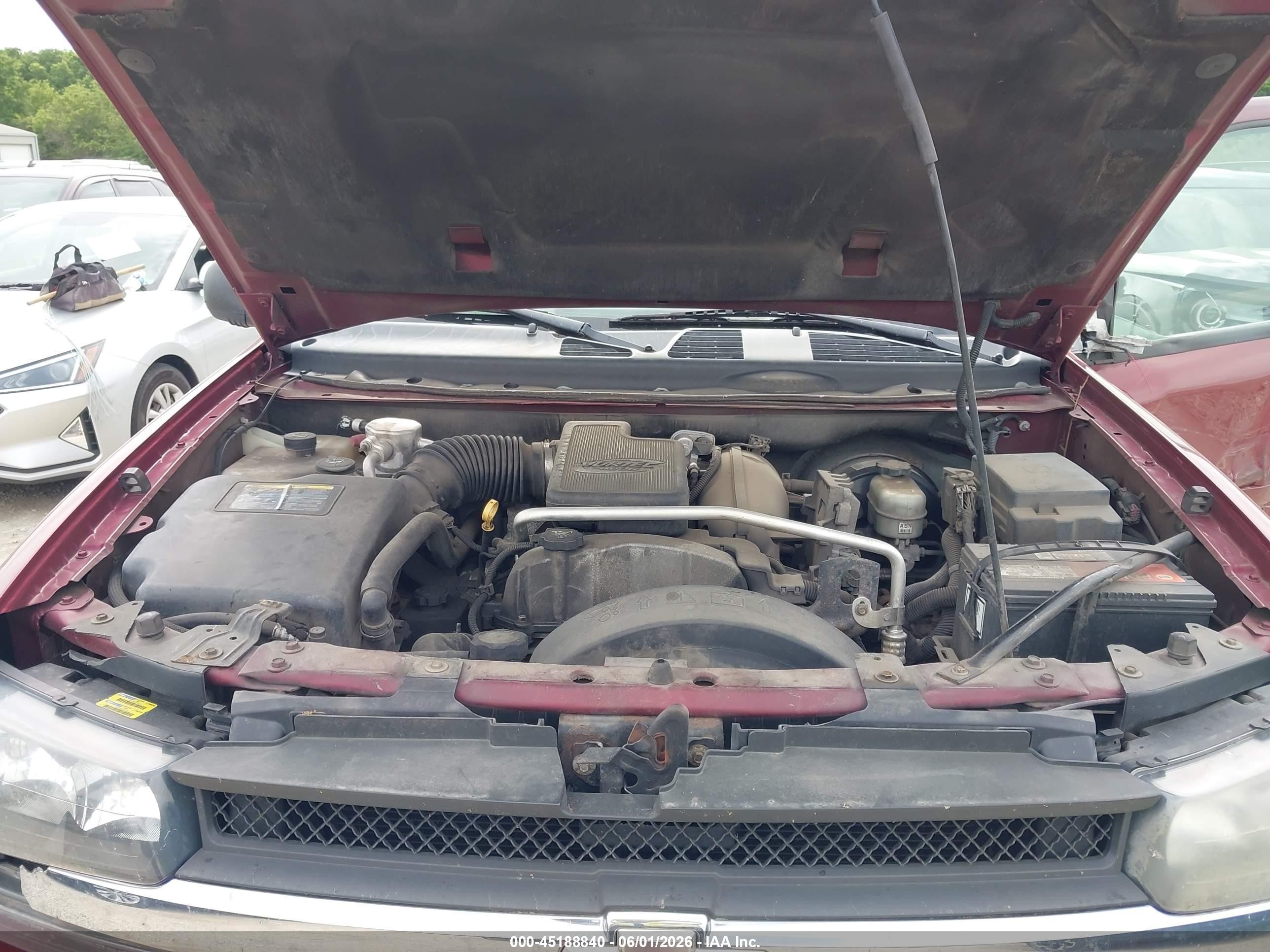 2007 Chevrolet Trailblazer Ls Maroon vin: 1GNDT13S872293728