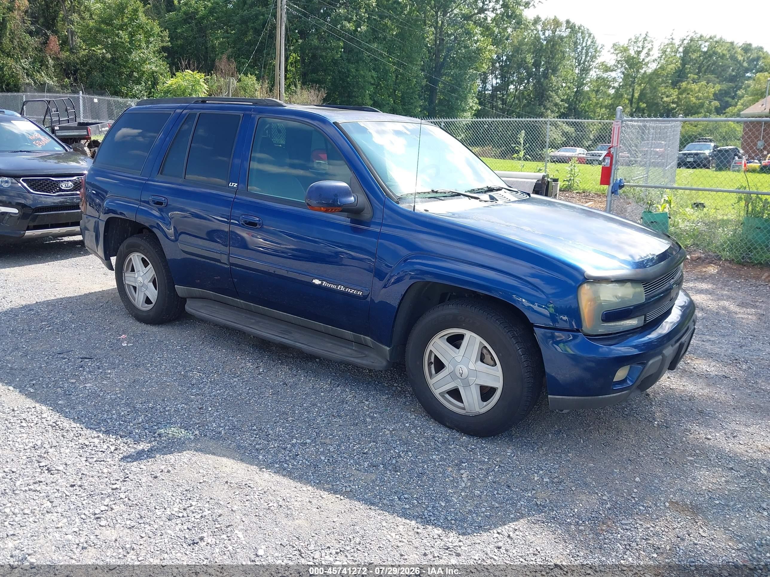 2003 Chevrolet Trailblazer Ltz Blue vin: 1GNDT13S932277631