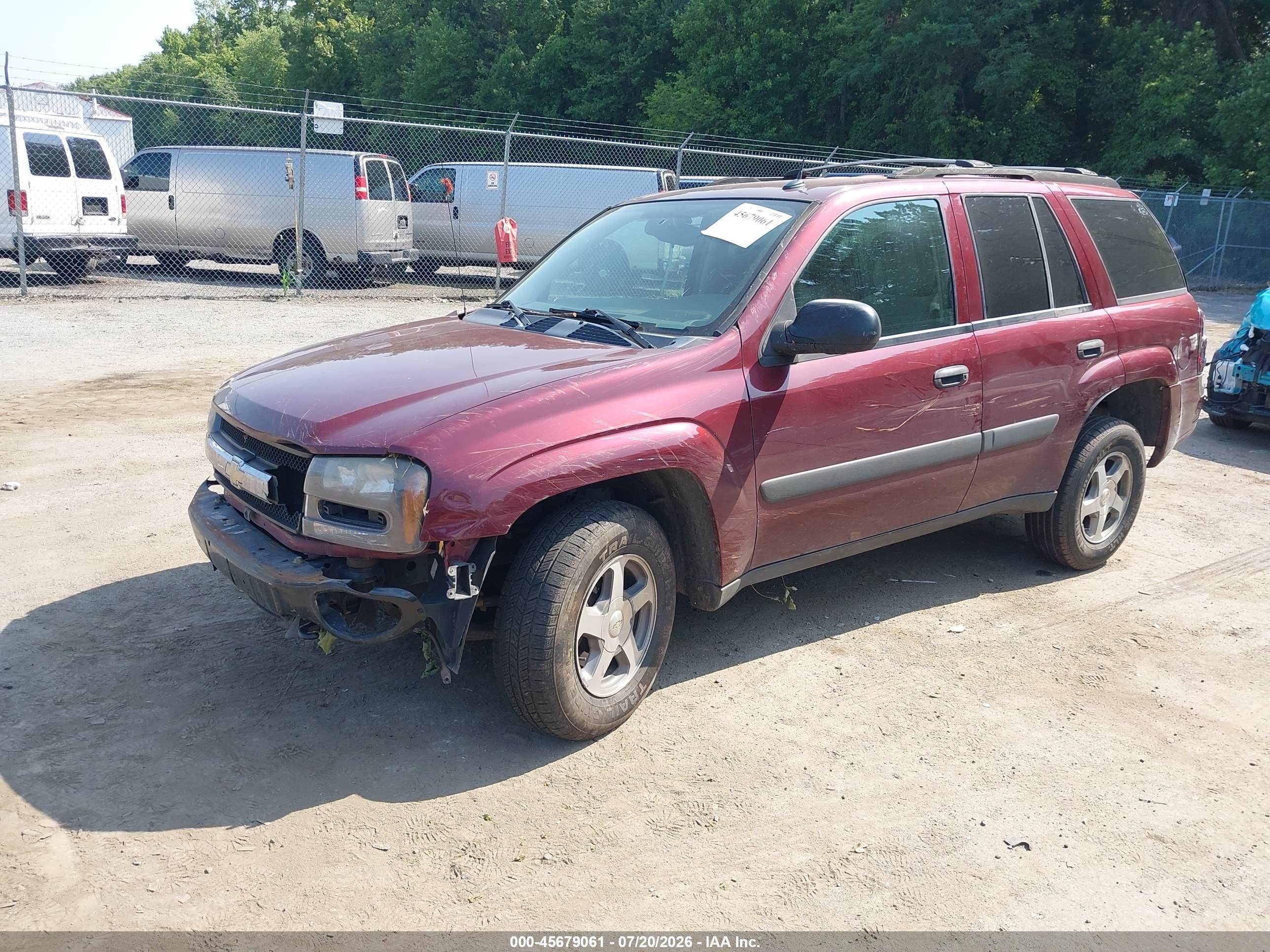 2005 Chevrolet Trailblazer Ls Red vin: 1GNDT13S952294447