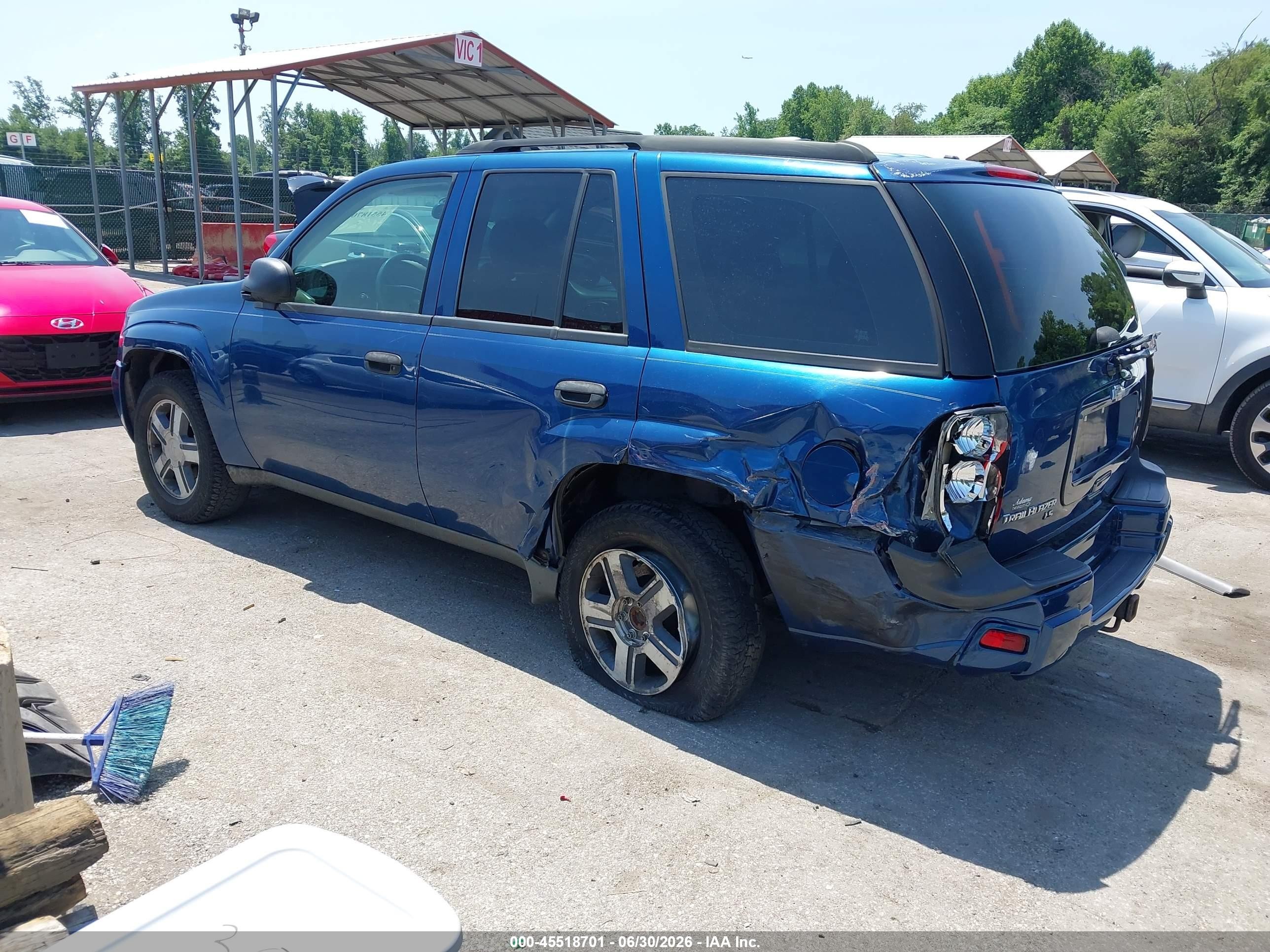 2006 Chevrolet Trailblazer Ls Blue vin: 1GNDT13S962269386