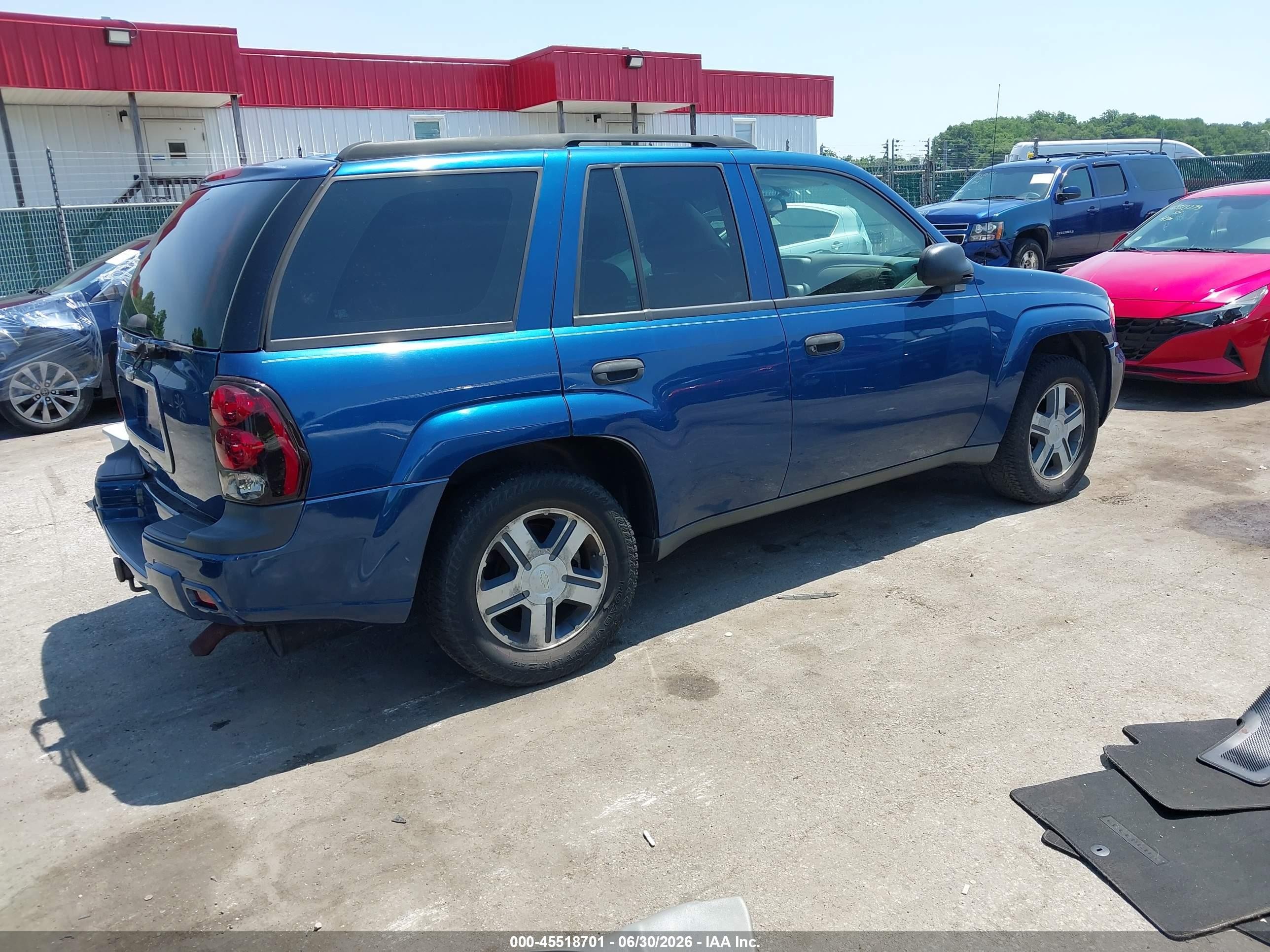 2006 Chevrolet Trailblazer Ls Blue vin: 1GNDT13S962269386