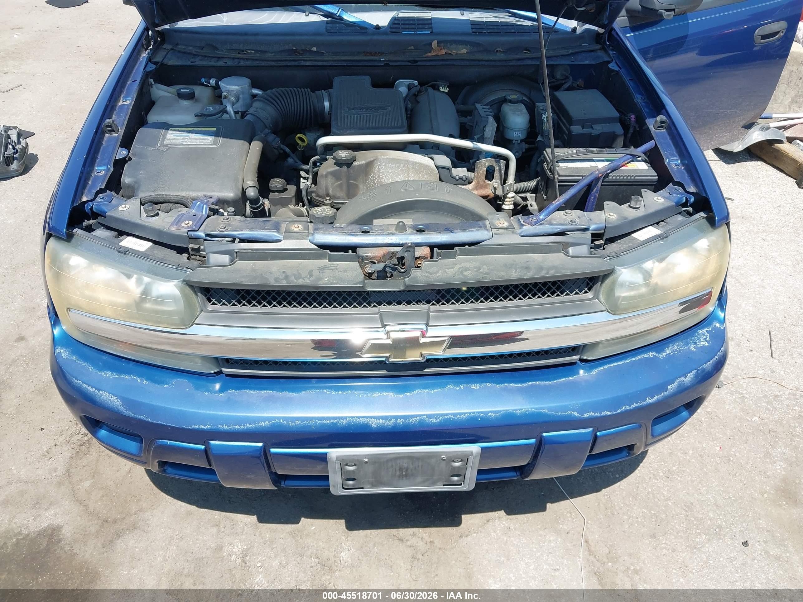 2006 Chevrolet Trailblazer Ls Blue vin: 1GNDT13S962269386